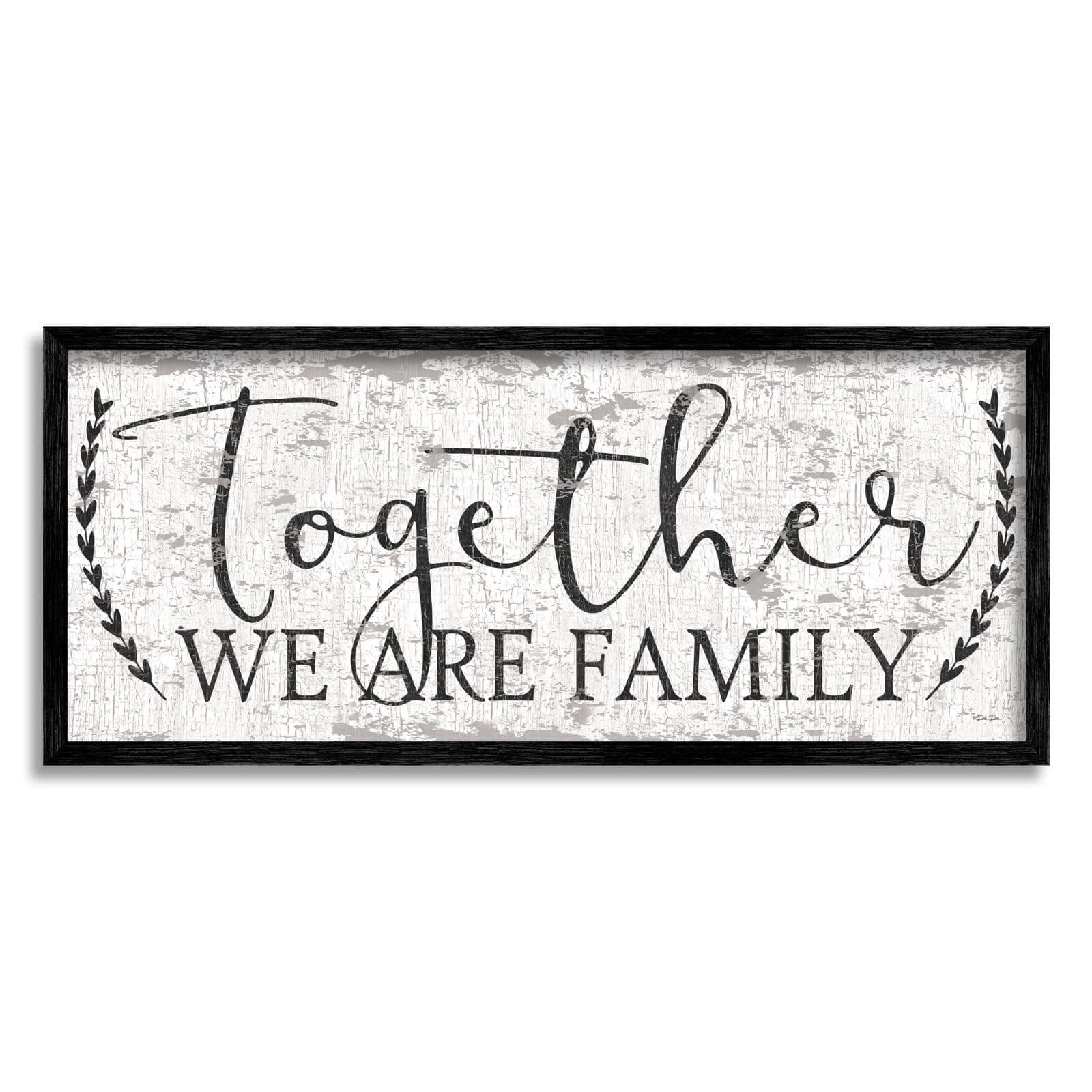 Stupell Industries Country Distressed Together We Are A Family Quote Framed Wall Art