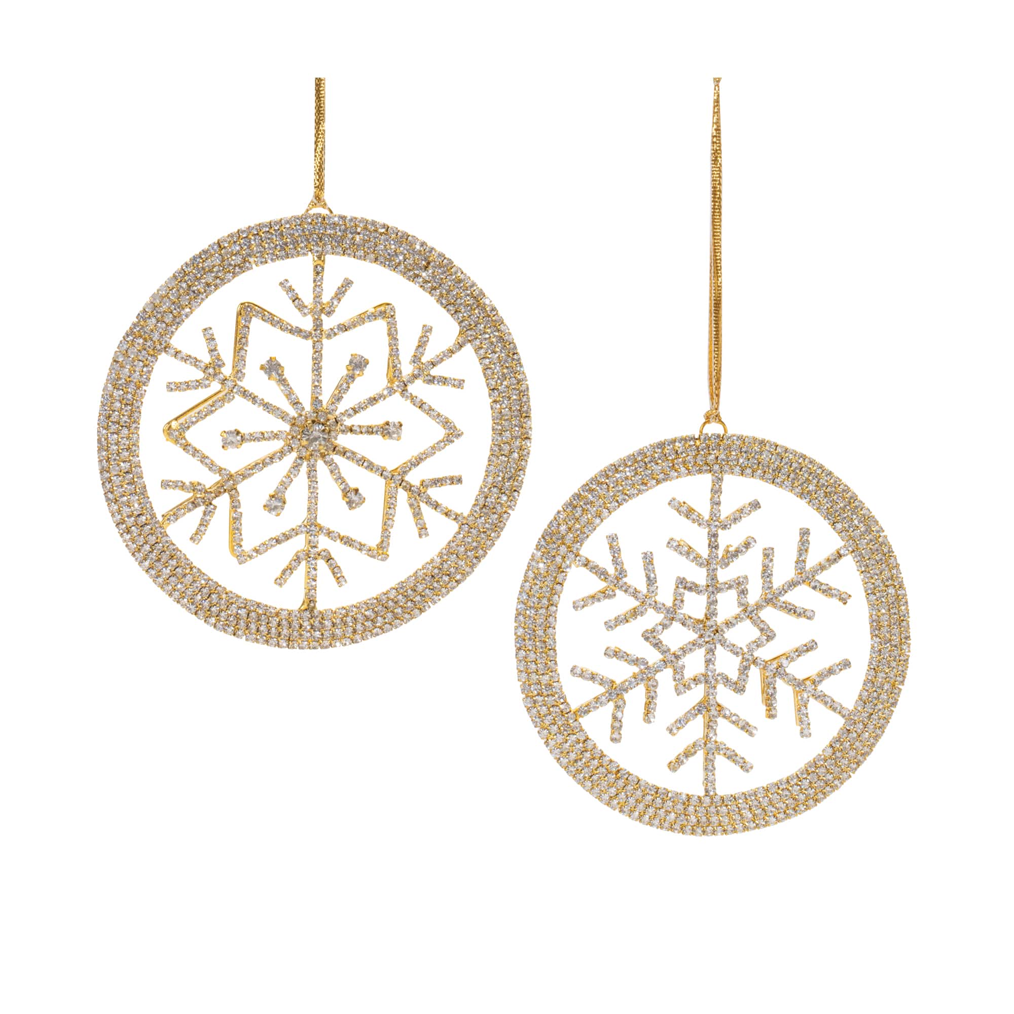 Jeweled Metal Snowflake Ornament Set