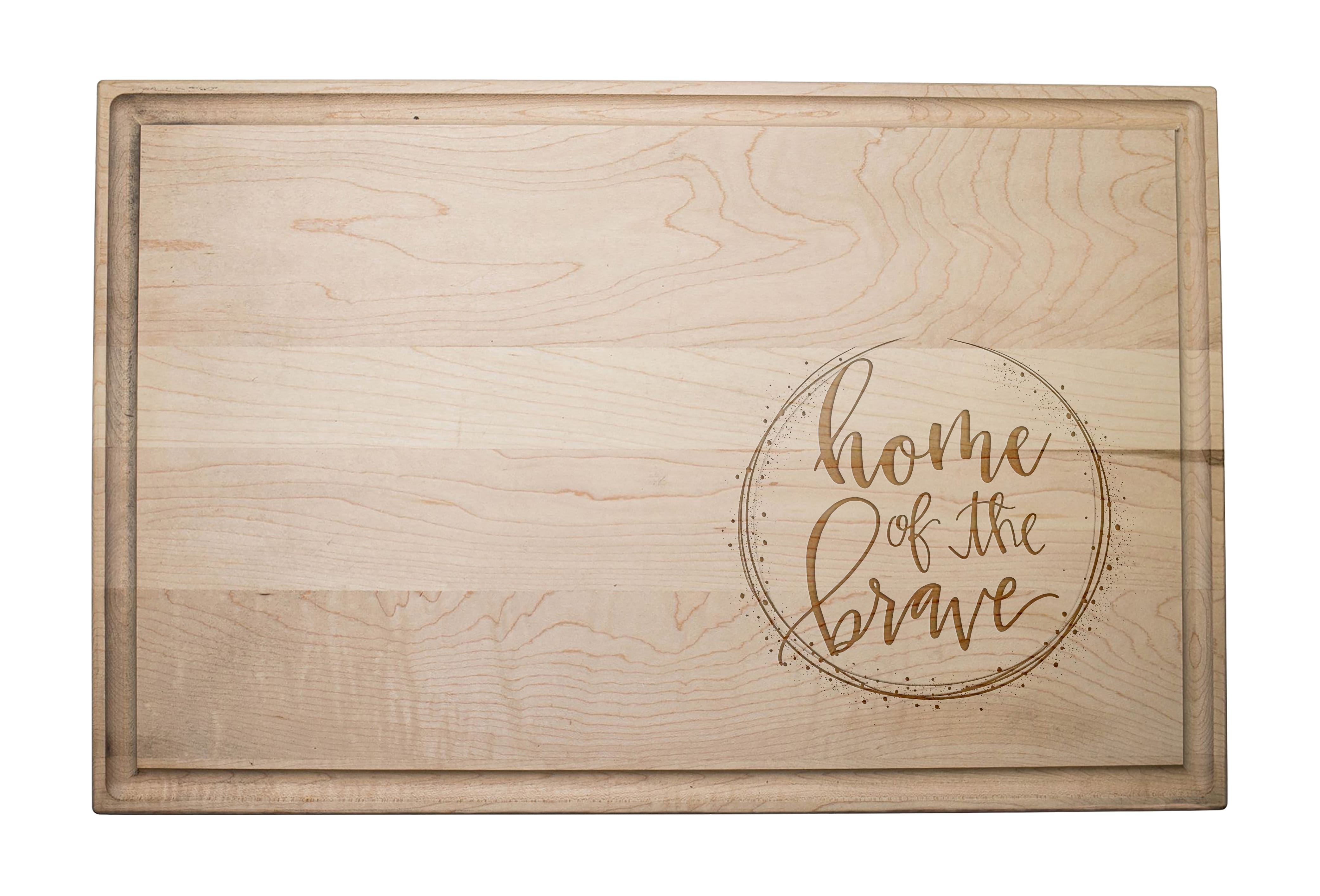 17&#x22; Home Of The Brave Maple Cutting Board