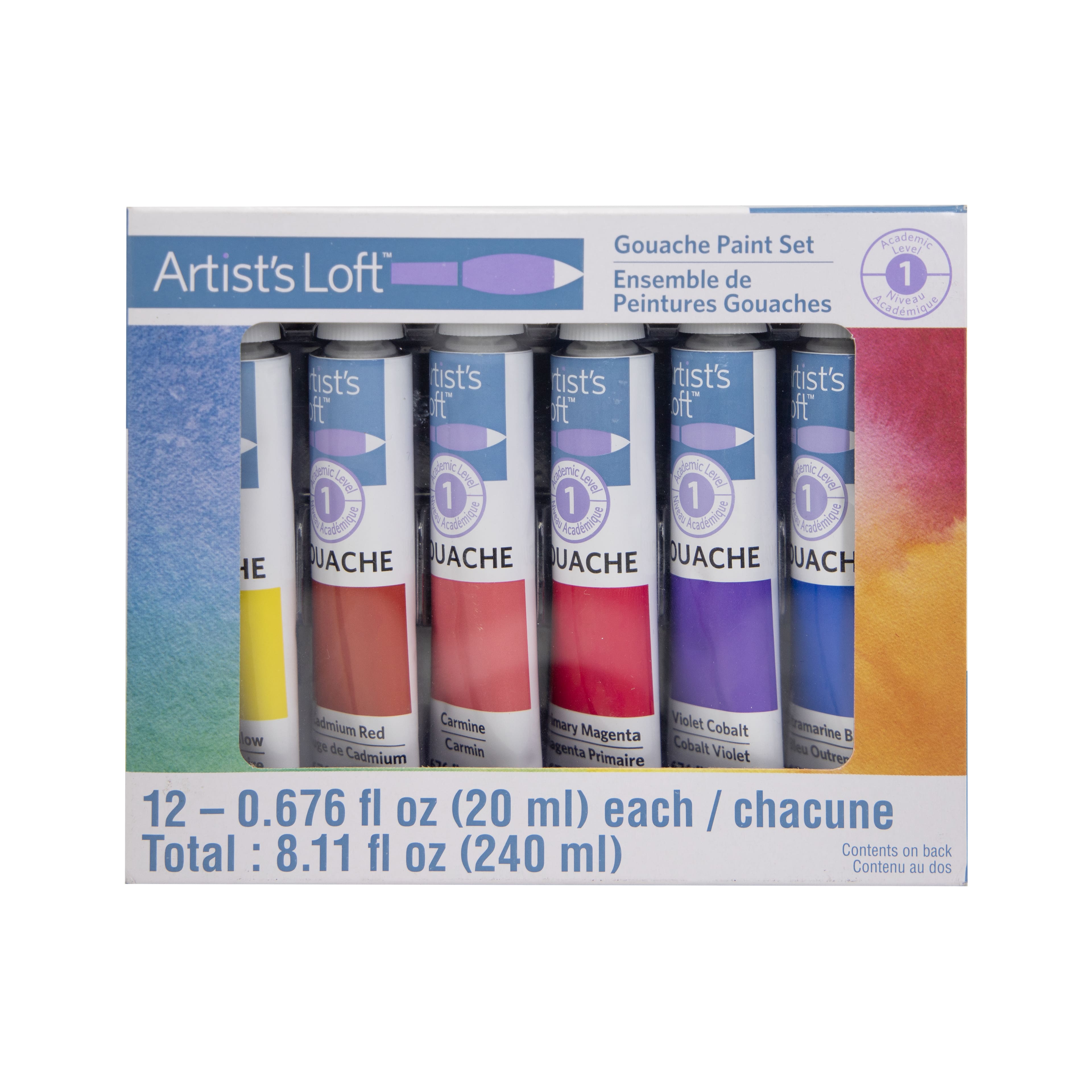Artkey Gouache Paint Set - 24 Colors 50g/1.8 oz Jelly Gouache Paint in A Carrying Case - Non Toxic Gouache Watercolor Paint for Artists Beginners