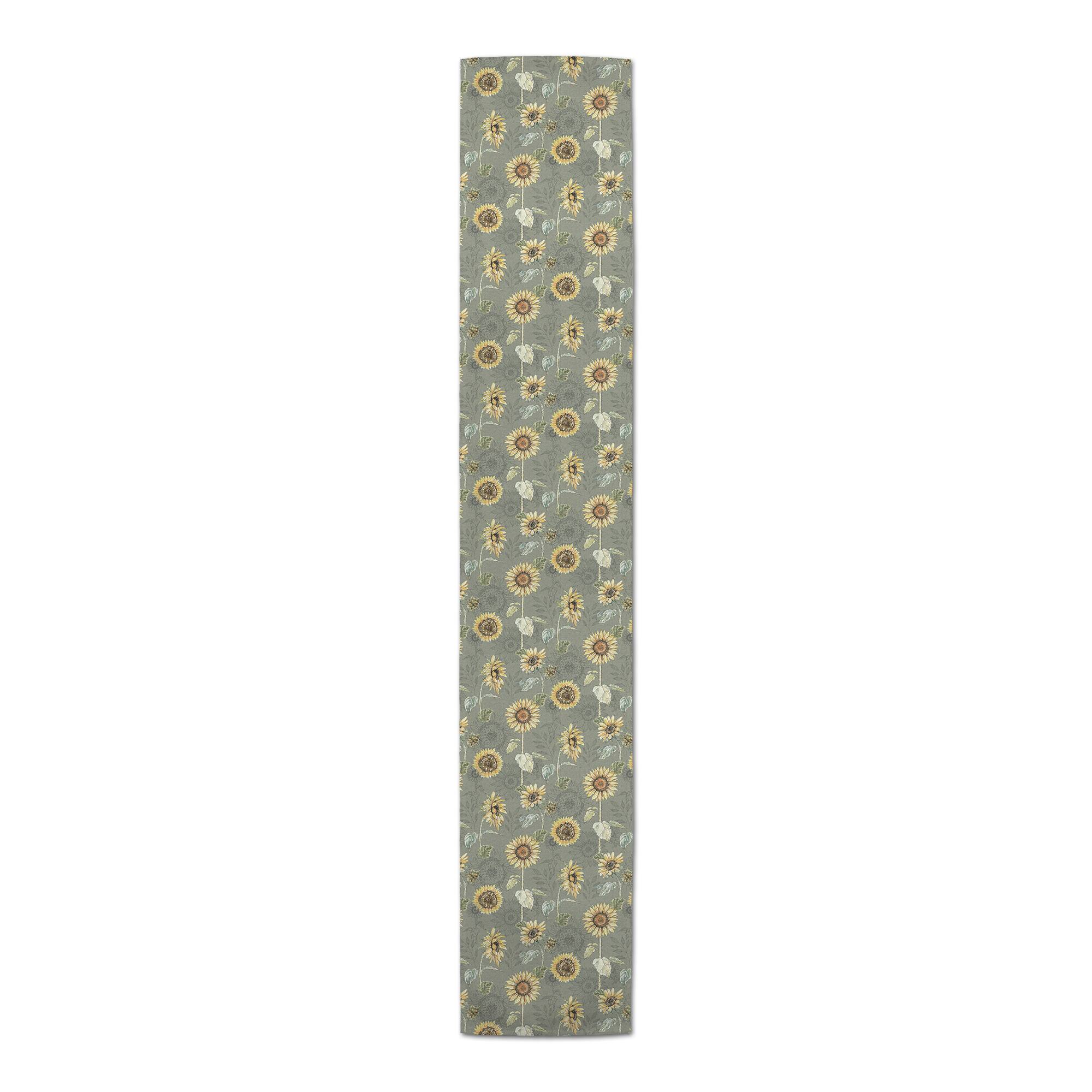 Sunflower Pattern Cotton Twill Runner