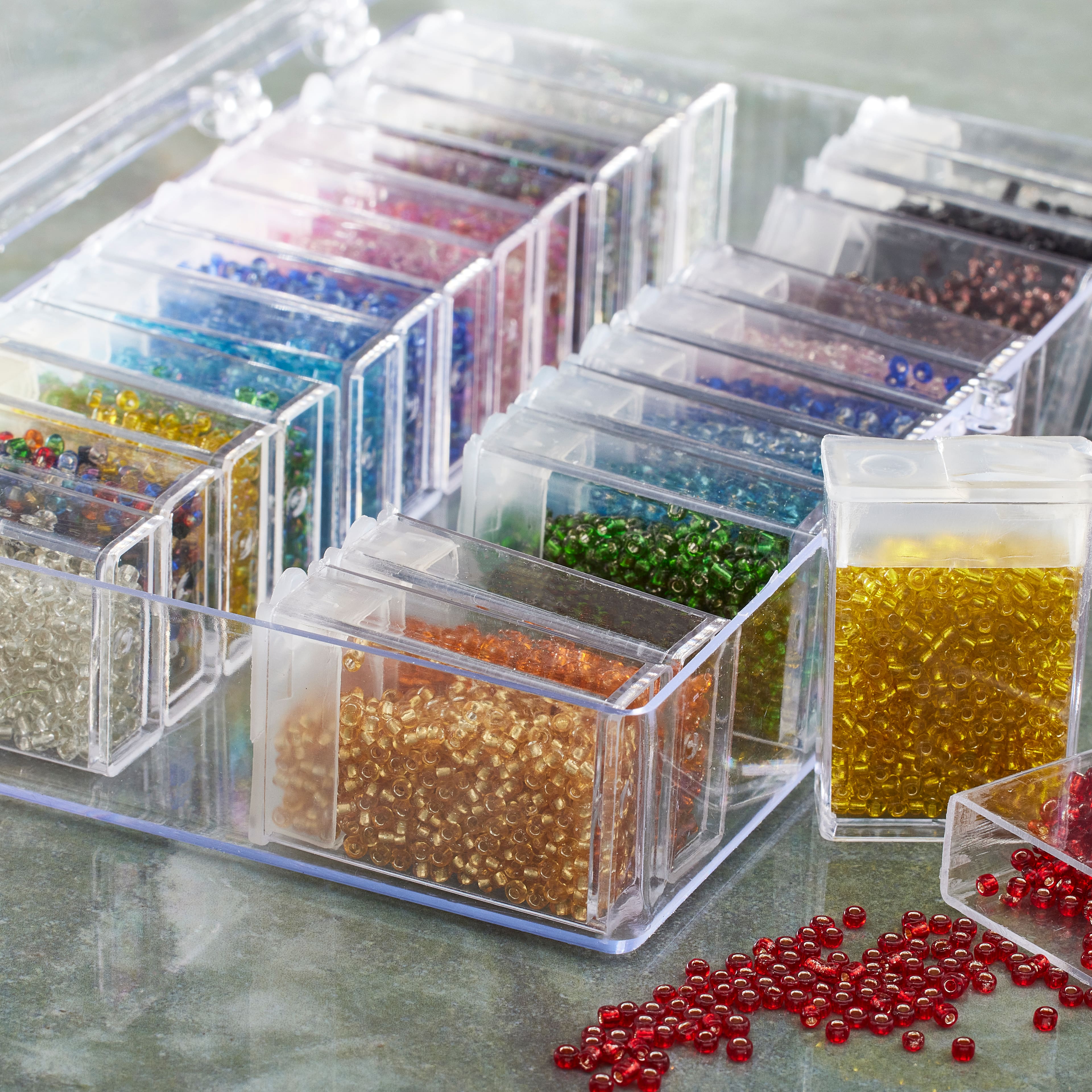 6 Pack: Storage Box with Assorted Bead Colors by Bead Landing™