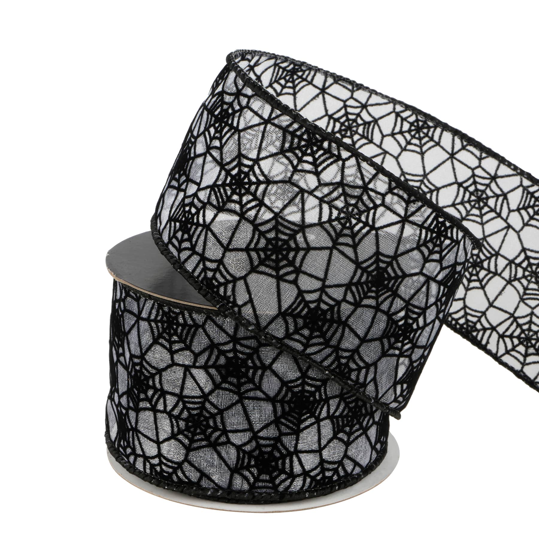 2.5" x 20ft. Black Sheer Wired Spiderweb Ribbon by Celebrate It® Halloween