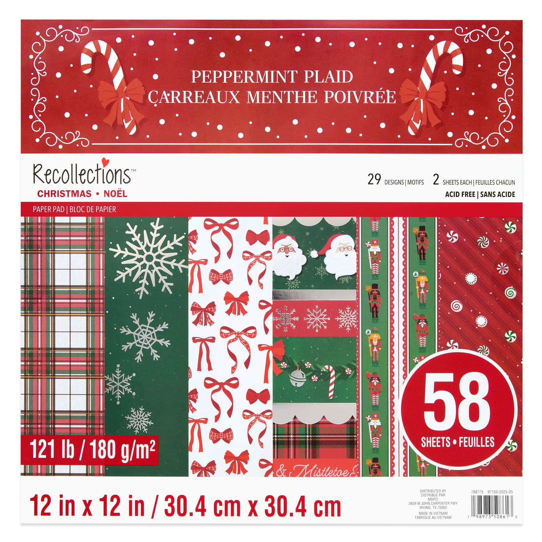 12" x 12" Peppermint Plaid Paper Pad by Recollections™