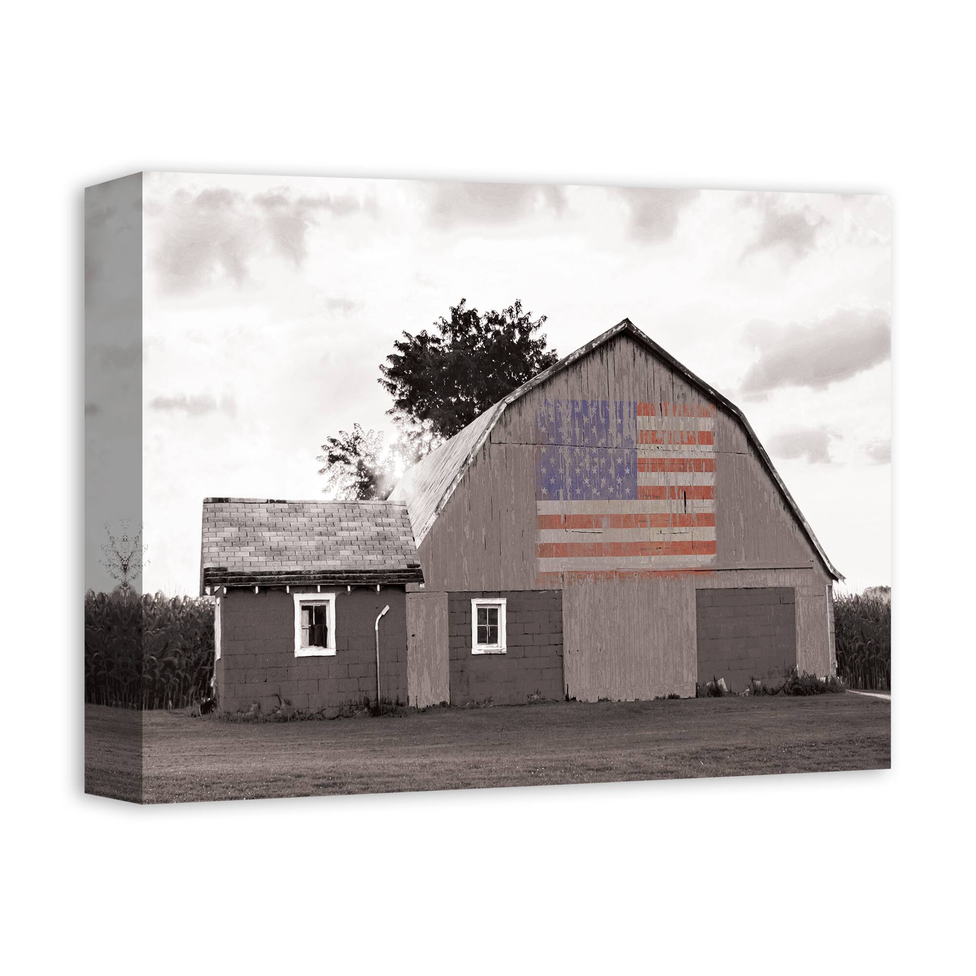 Distressed Barn Flag Canvas Wall Art