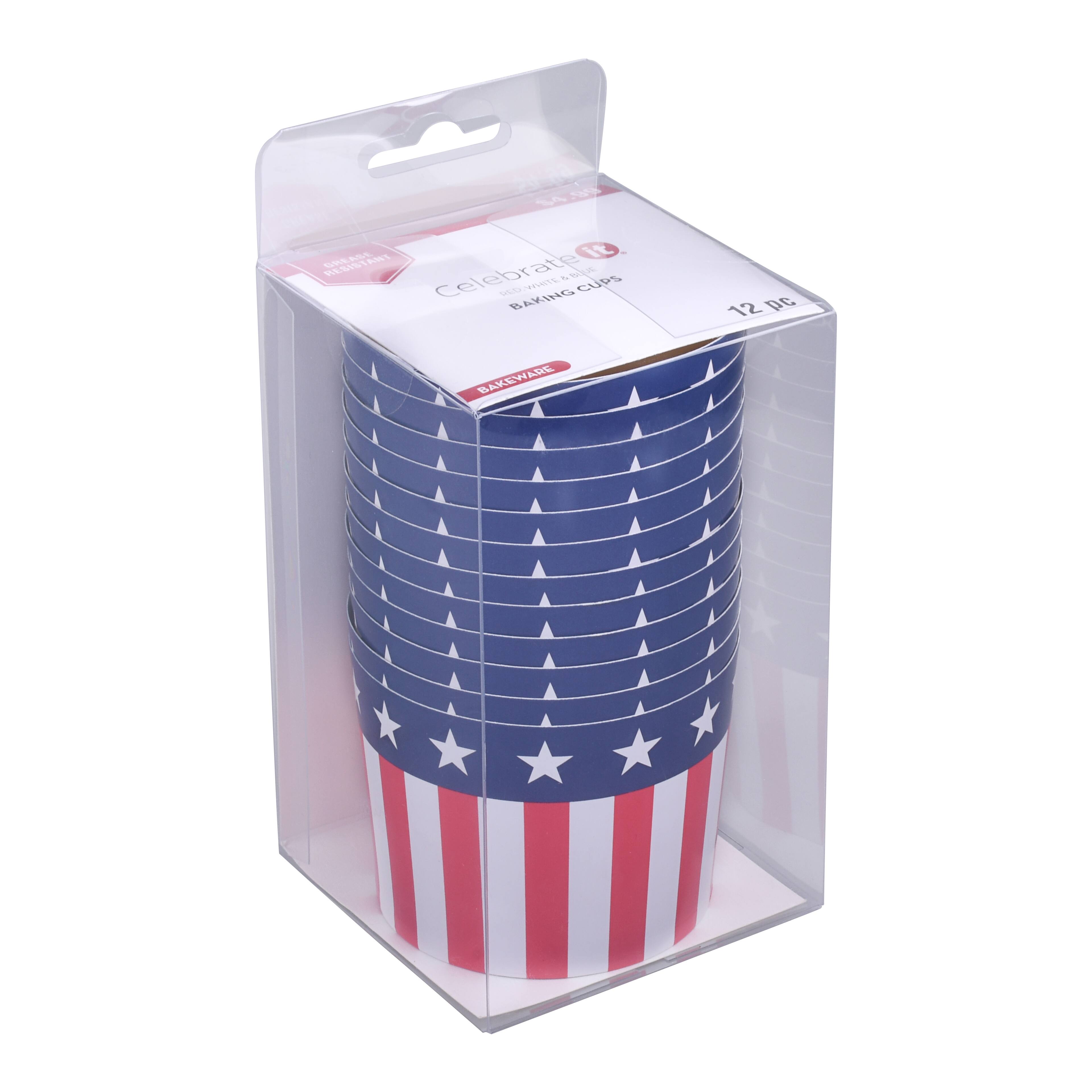 Red, White &#x26; Blue Stars &#x26; Stripes Baking Cups, 12ct. by Celebrate It&#xAE;