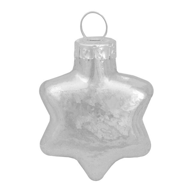 Whitehurst 56ct. 2&#x22; Shiny Silver Glass Star Ornaments