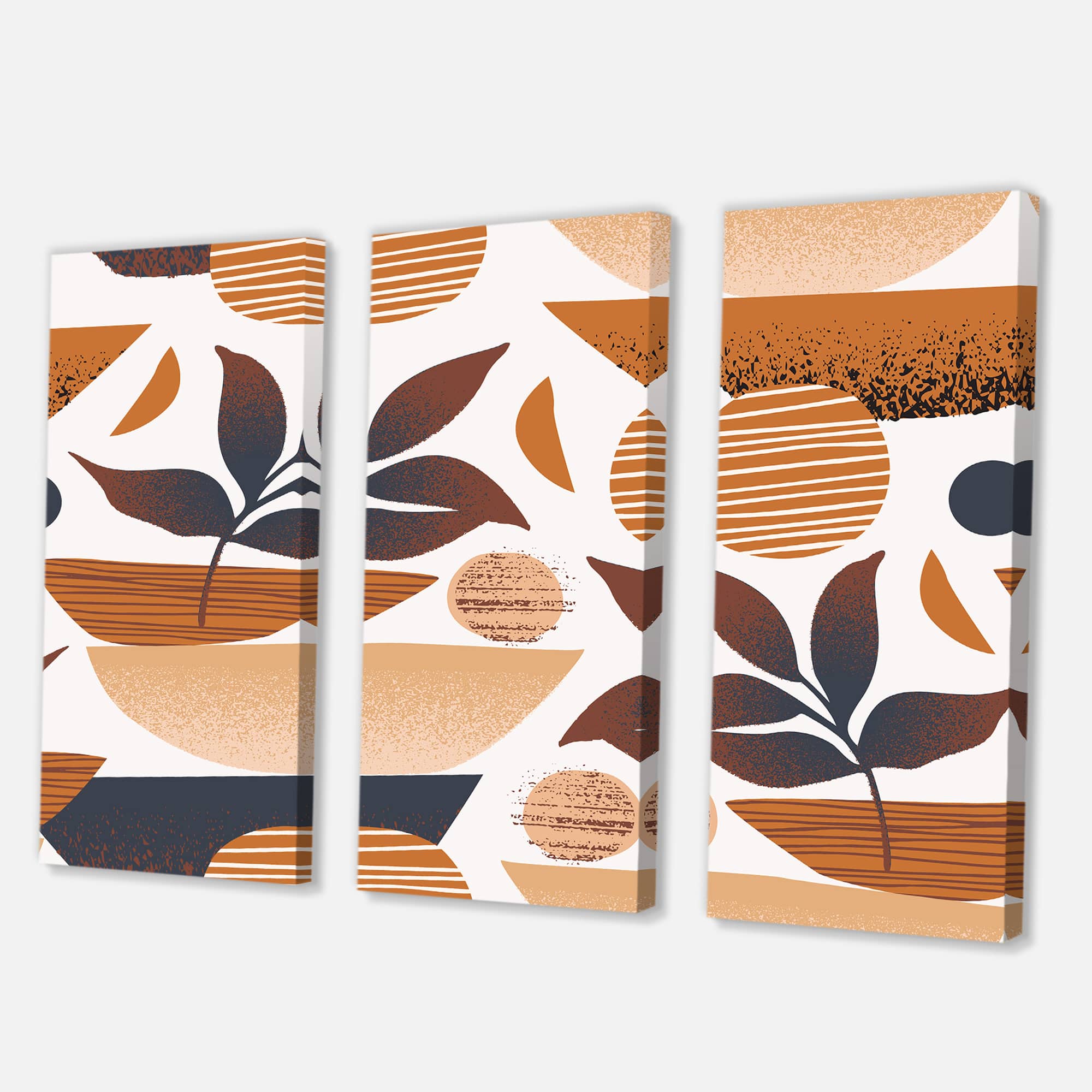 Designart - Tropical Leaf Silhouettes and Shapes I - Modern Canvas Wall Art Print