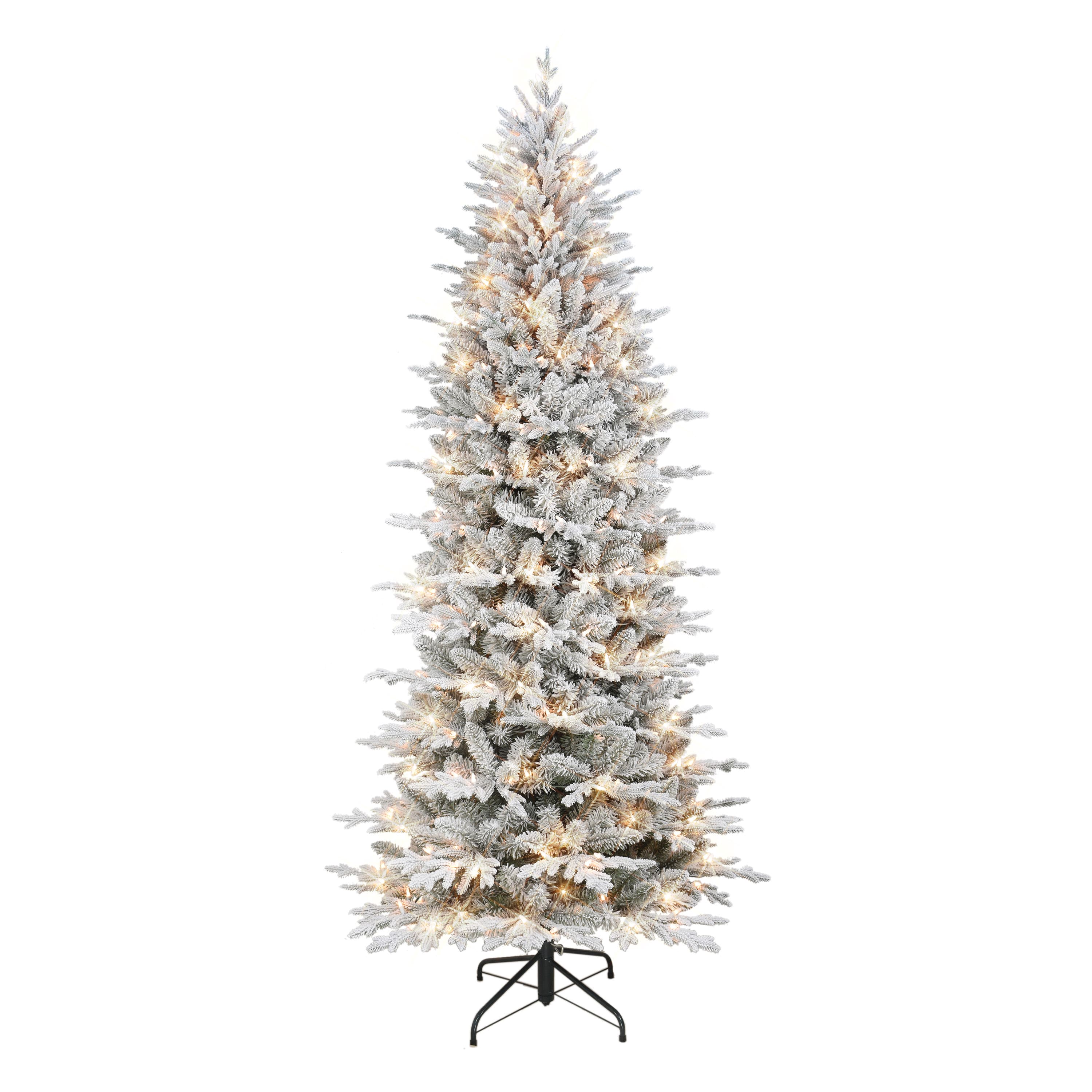 7.5ft. Pre-Lit Flocked Northern Fir Artificial Christmas Tree, Clear Lights
