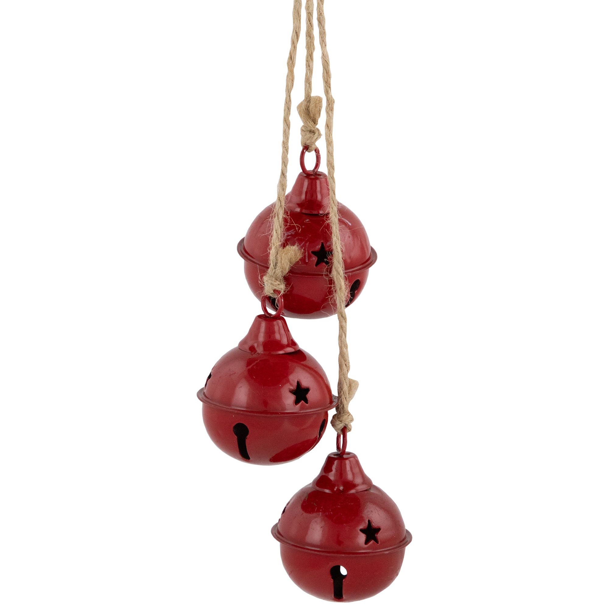 Cascading Christmas Jingle Bell Ornaments- 13.5&#x22; - Red - Set of 2