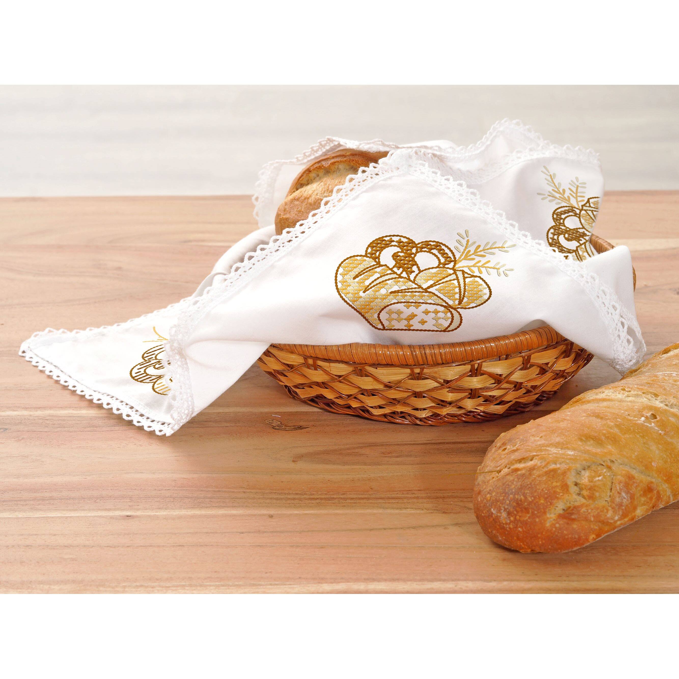 Leisure Arts® Bread & Wheat Cloth Cover Stamped Cross Stitch & Embroidery Kit