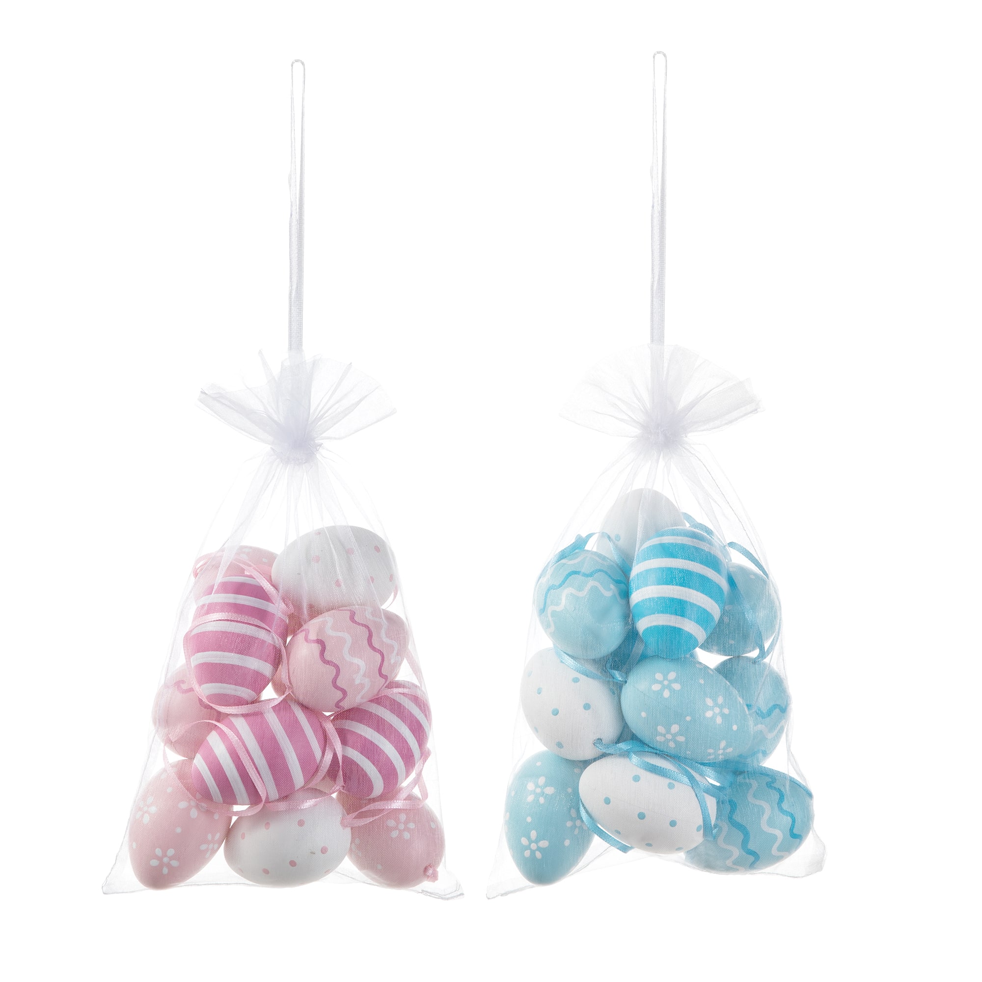 Glitzhome® Blue & Pink Easter Plastic Eggs, 24ct.