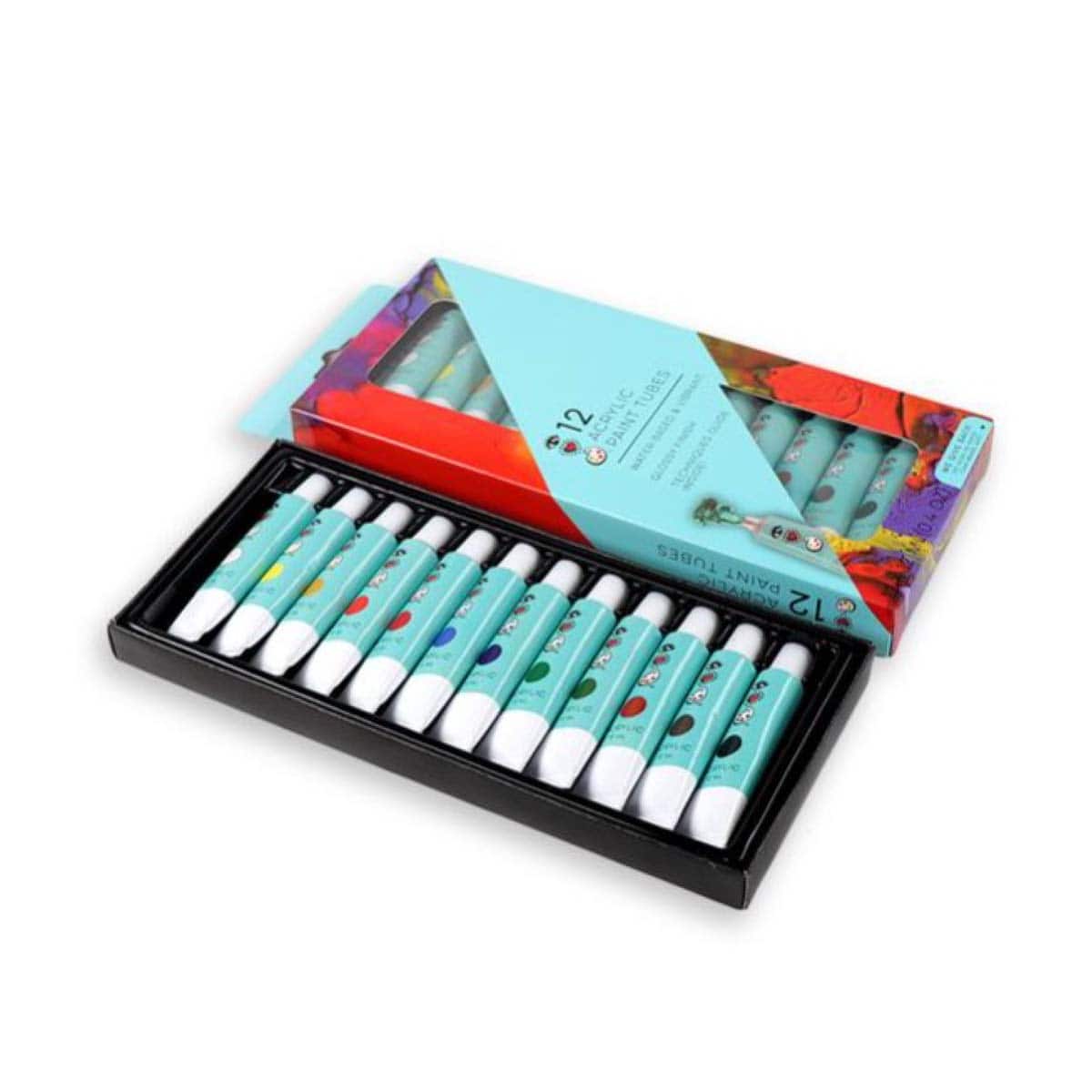 Bright Stripes iHeartArt Acrylic 12 Color Paint Tube Set