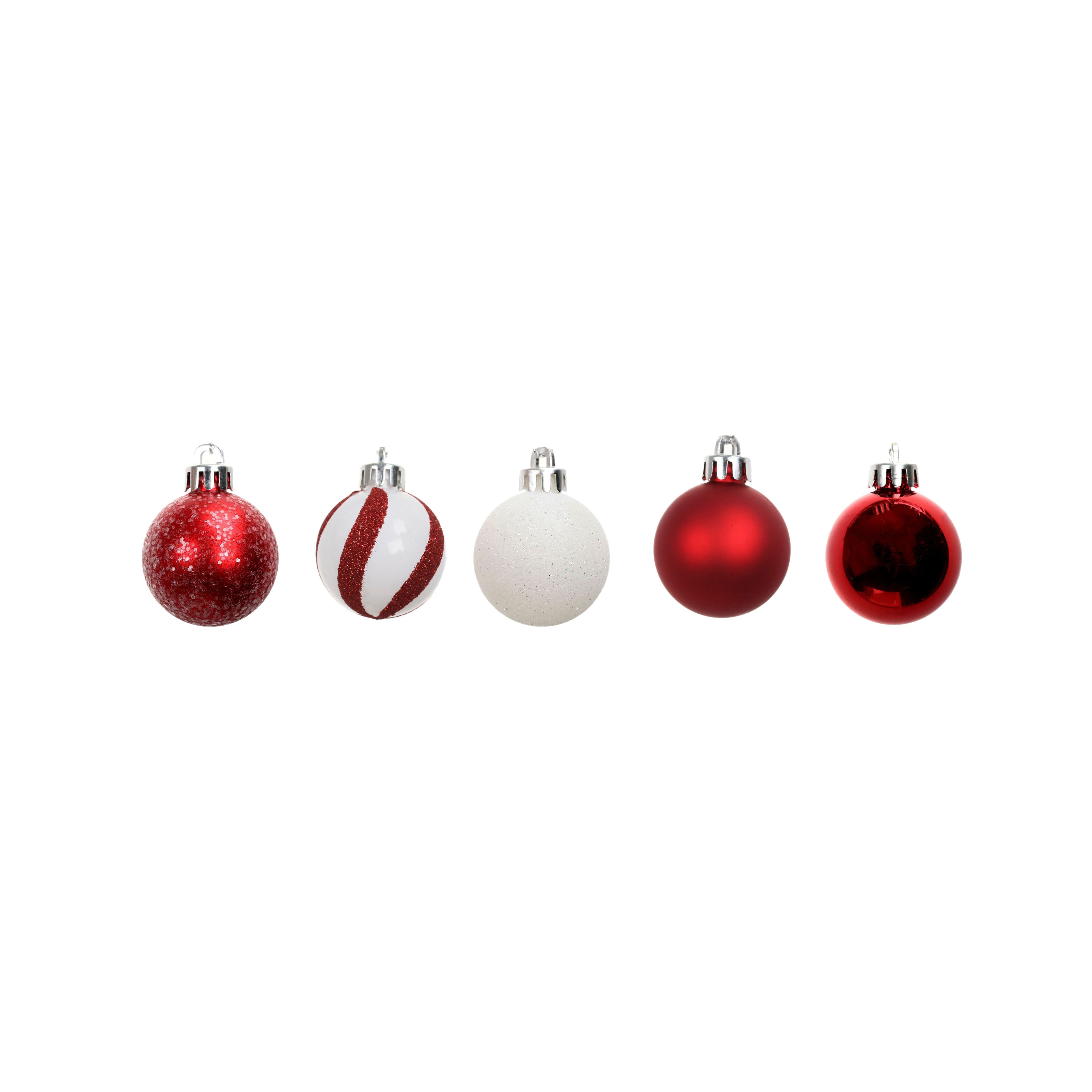 Assorted Red &#x26; White Ball Plastic Ornament Tube by Ashland&#xAE;, 1pc