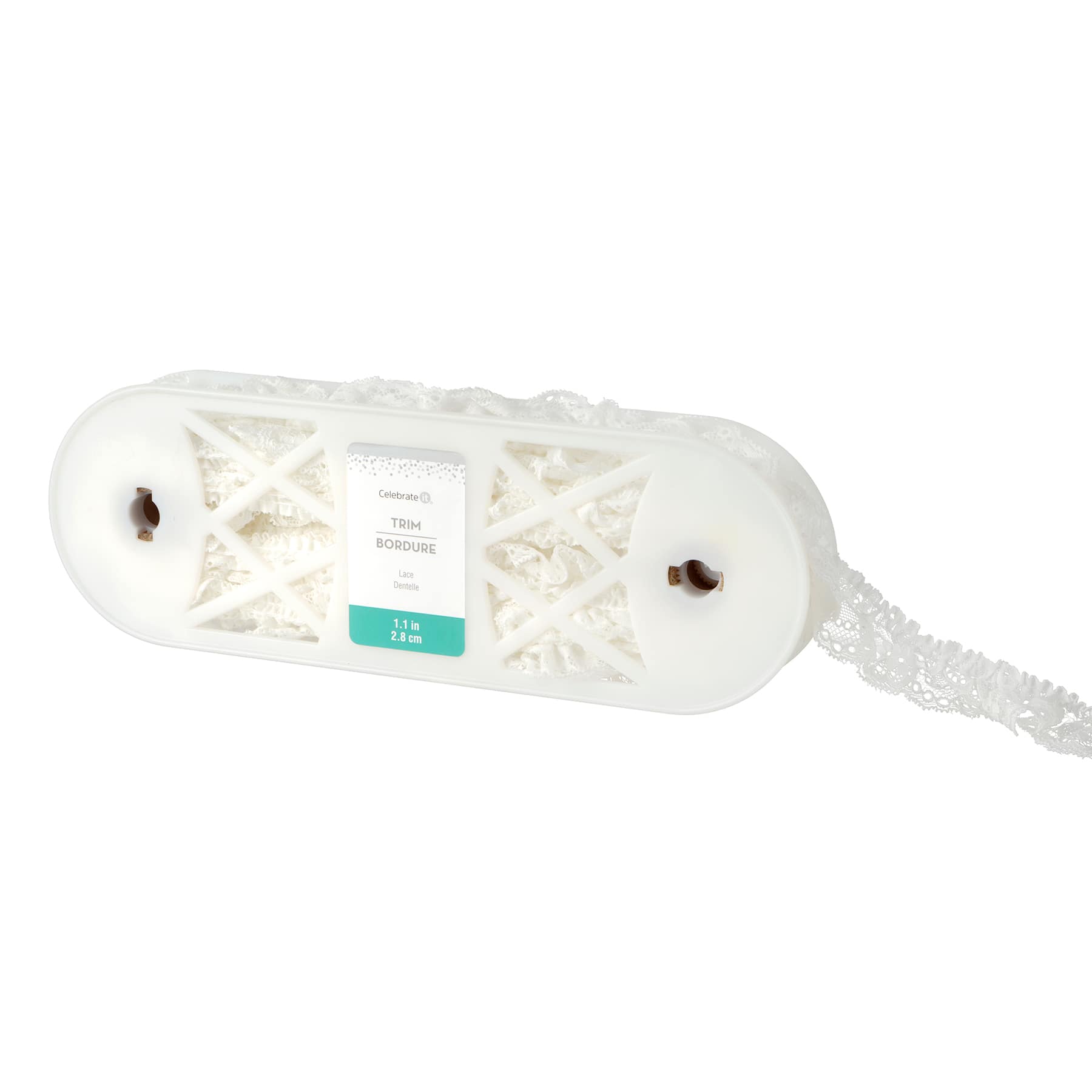 1.1&#x22; White Pleated Lace Trim by Celebrate It&#xAE;