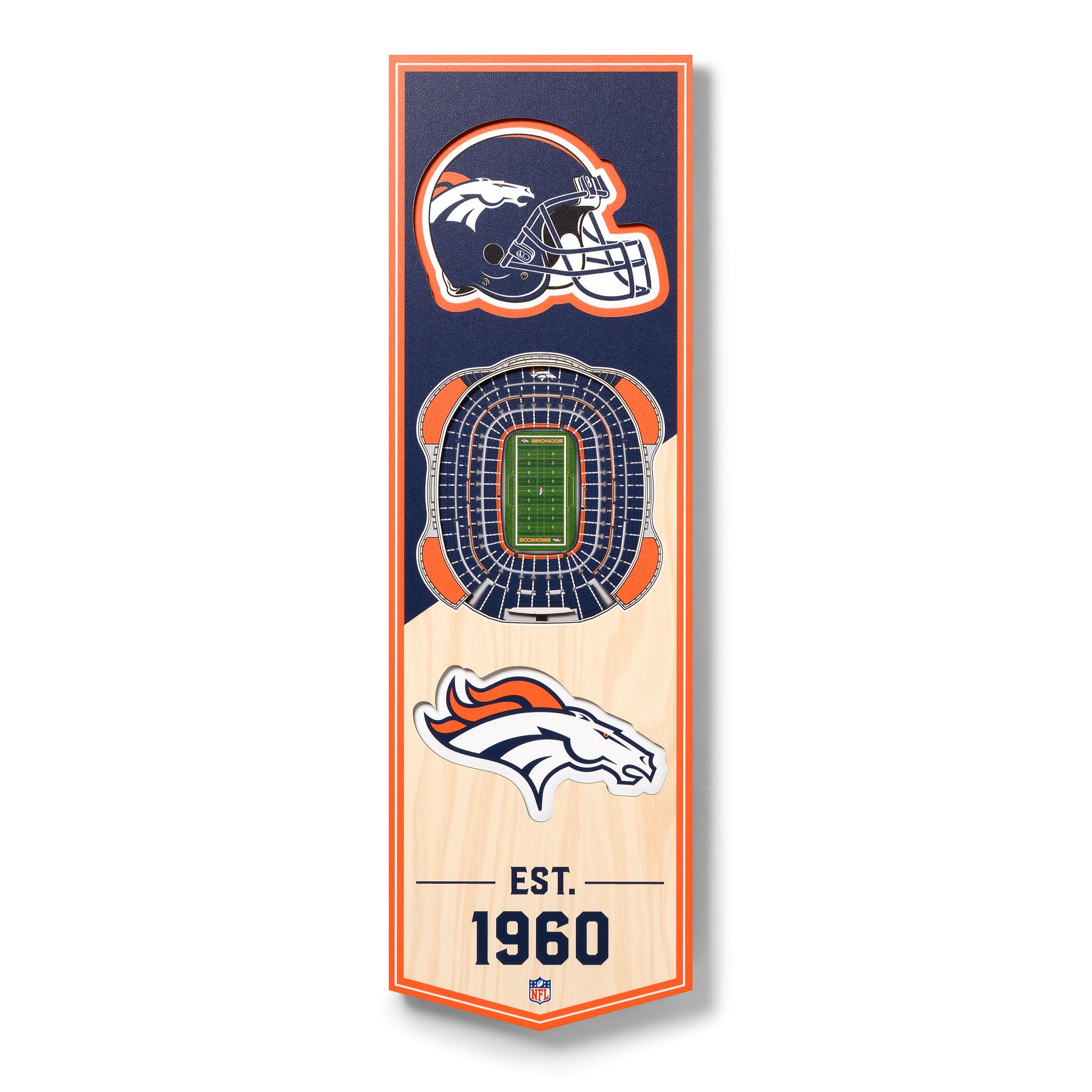 Denver Broncos 3D StadiumView 6x19 Banner