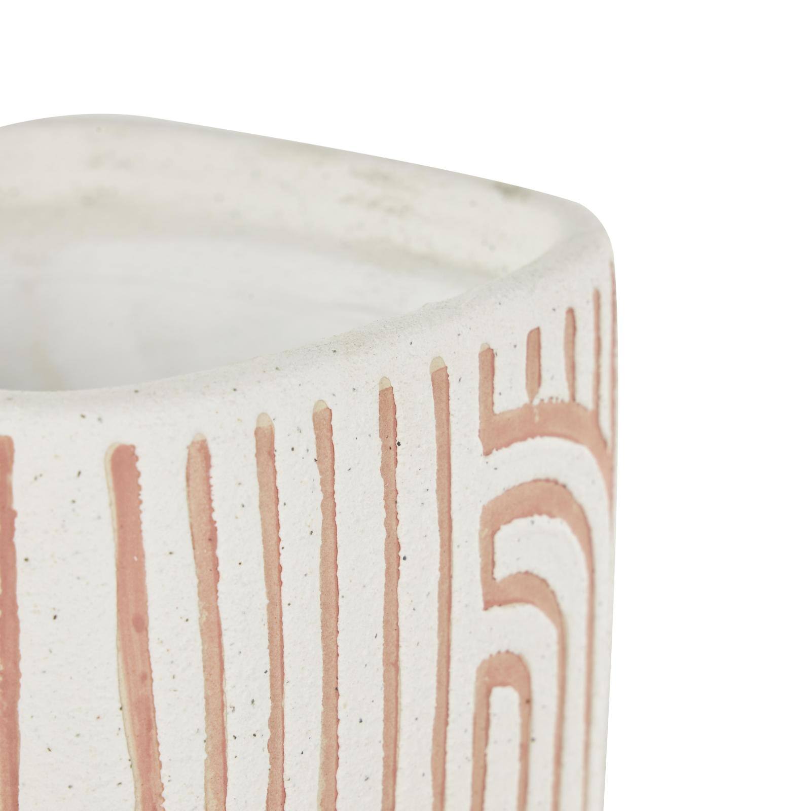 Pink Geometric Linear Arch Pattern Planter Set