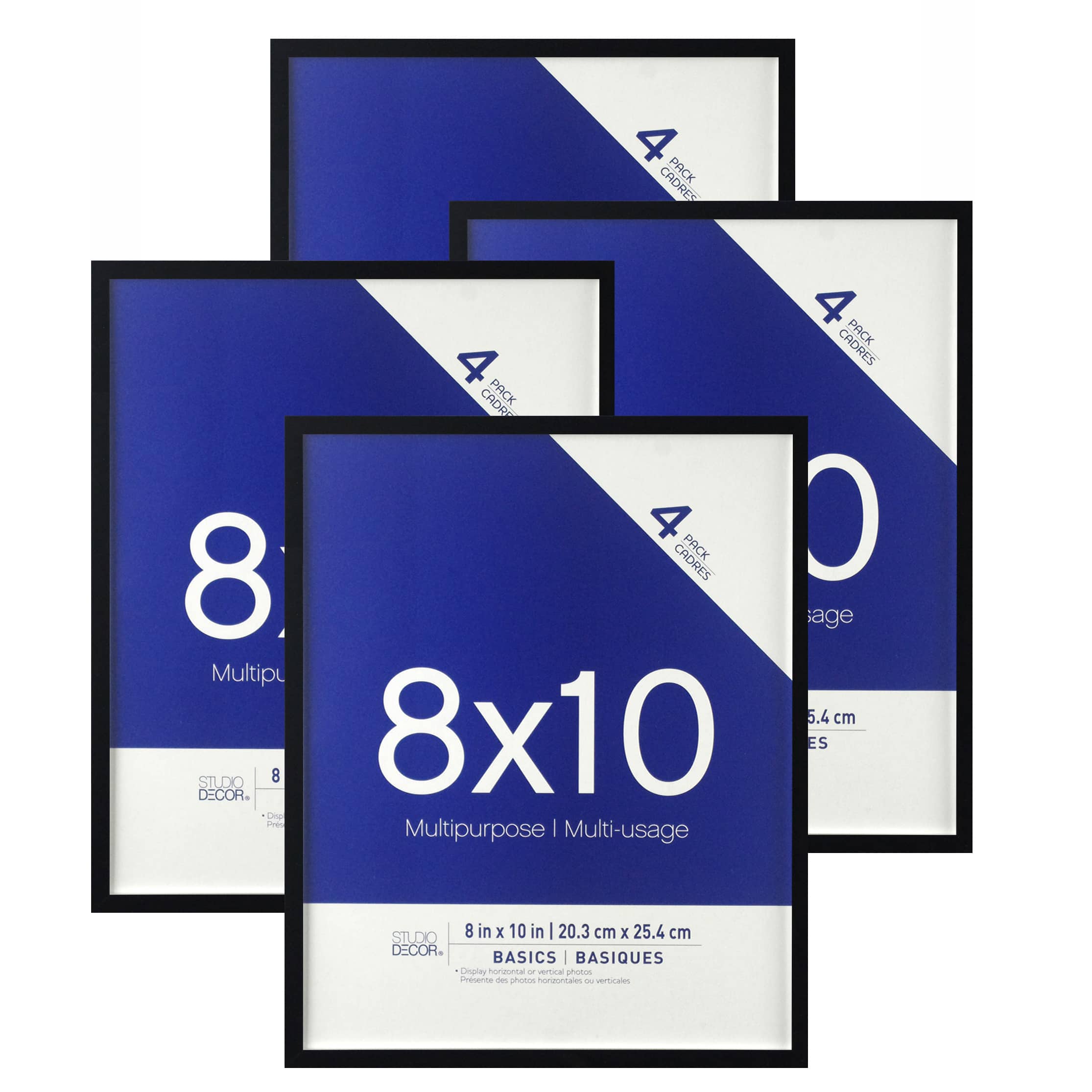 4 Pack 8&#x22; x 10&#x22; Black Multipurpose Wall Frames, Basics by Studio D&#xE9;cor&#xAE;