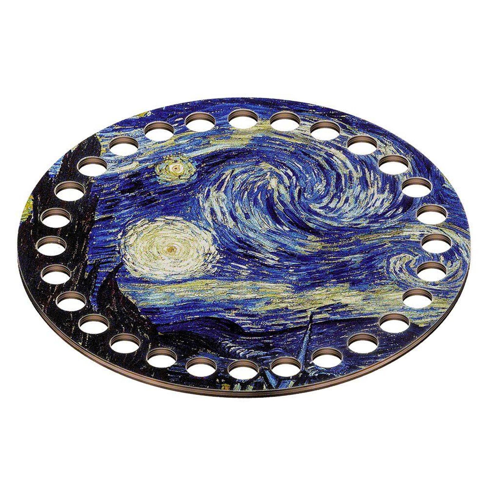 Wonderland Crafts Famous Paintings Starry Night Round Thread Organizer