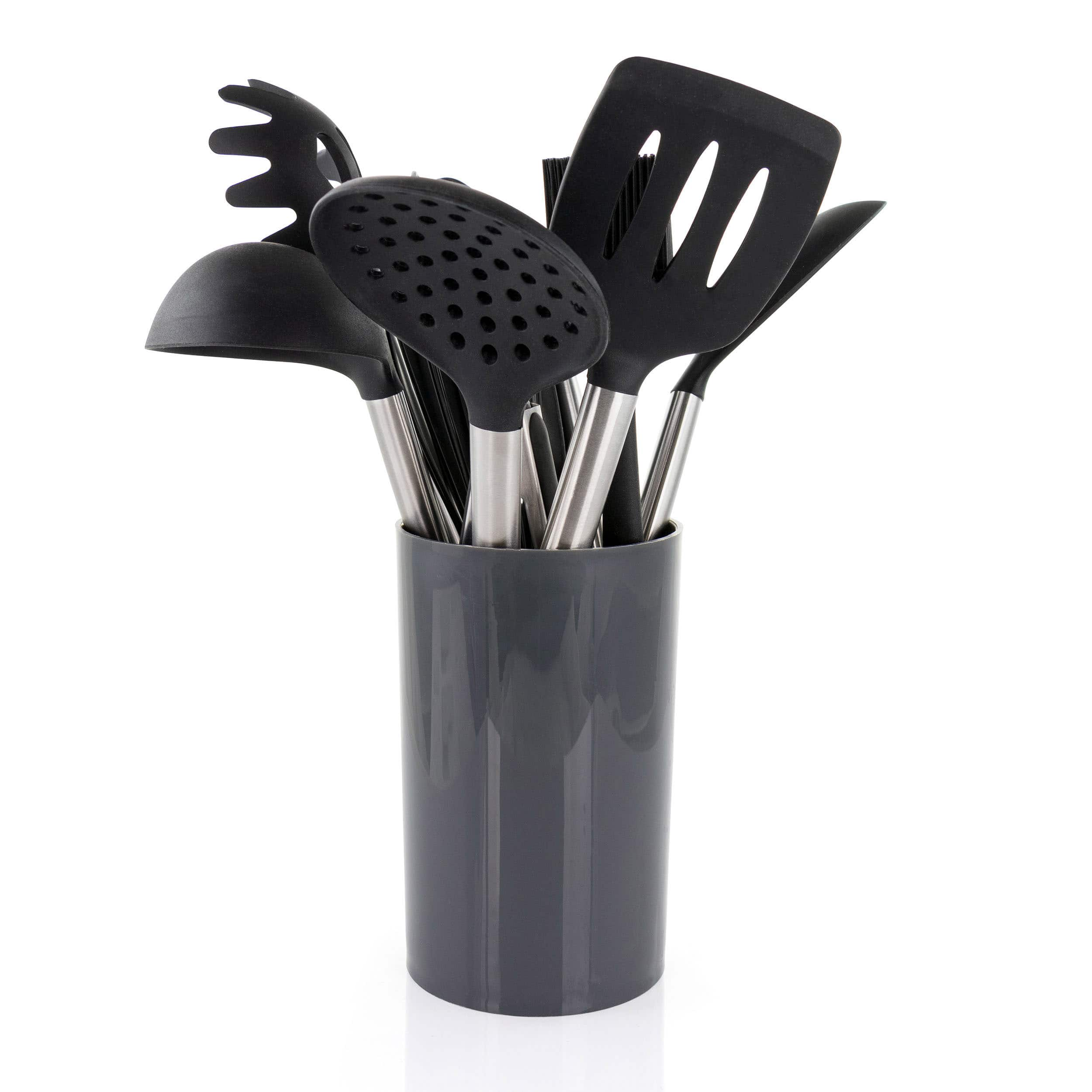 MegaChef Gray Silicone &#x26; Stainless Steel Cooking Utensils Set, 14ct.