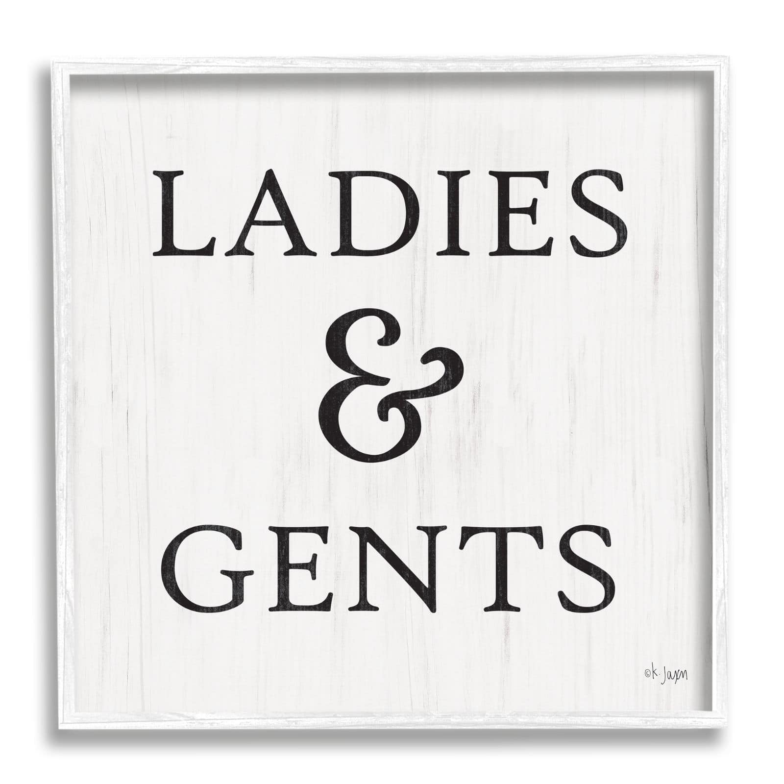 Stupell Industries Ladies & Gents Bathroom Sign Country Grain Pattern Framed Wall Art
