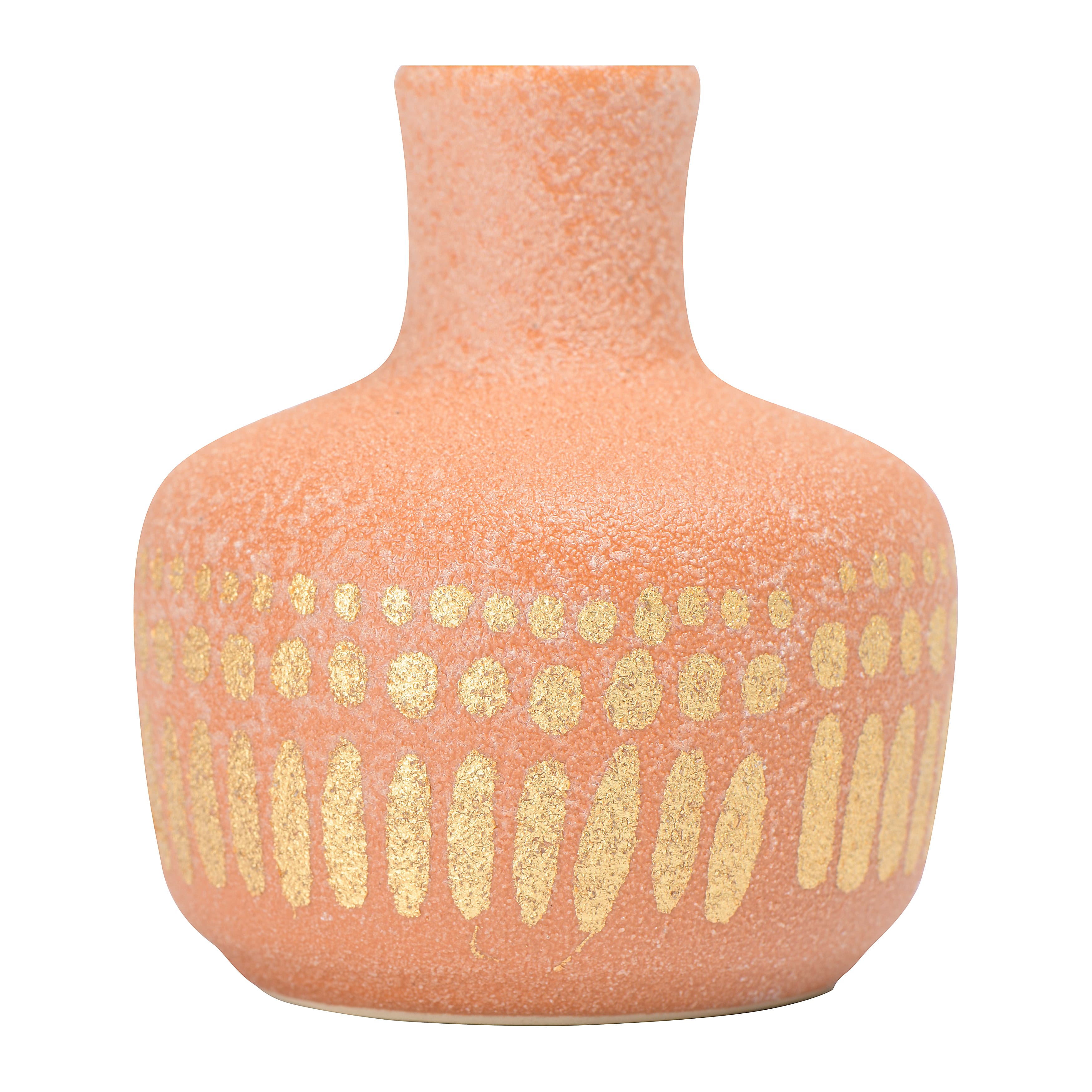 Stoneware Vases with Gold Pattern Set