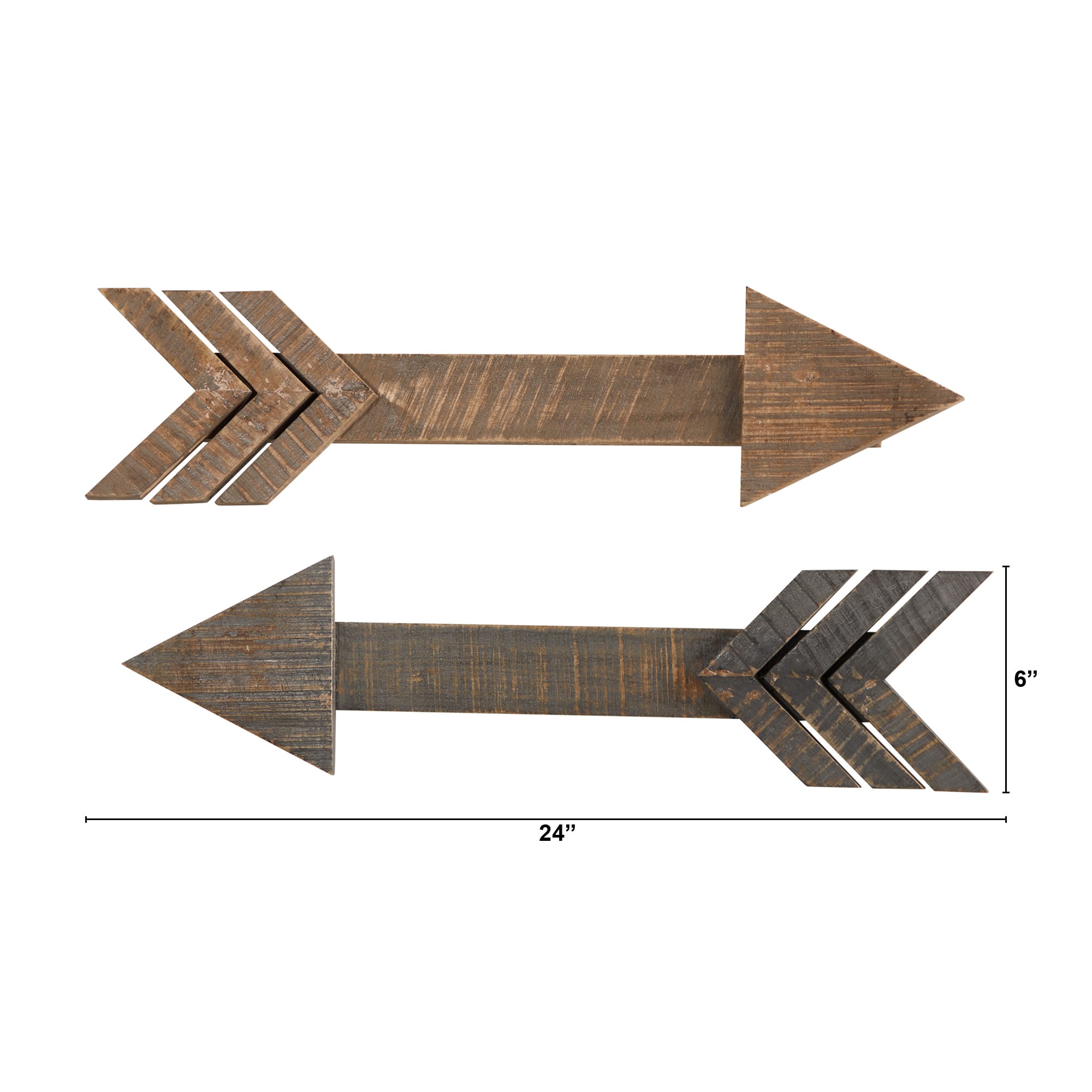 2ft. Rustic Wood Arrows Wall Art Décor (Set of 2)