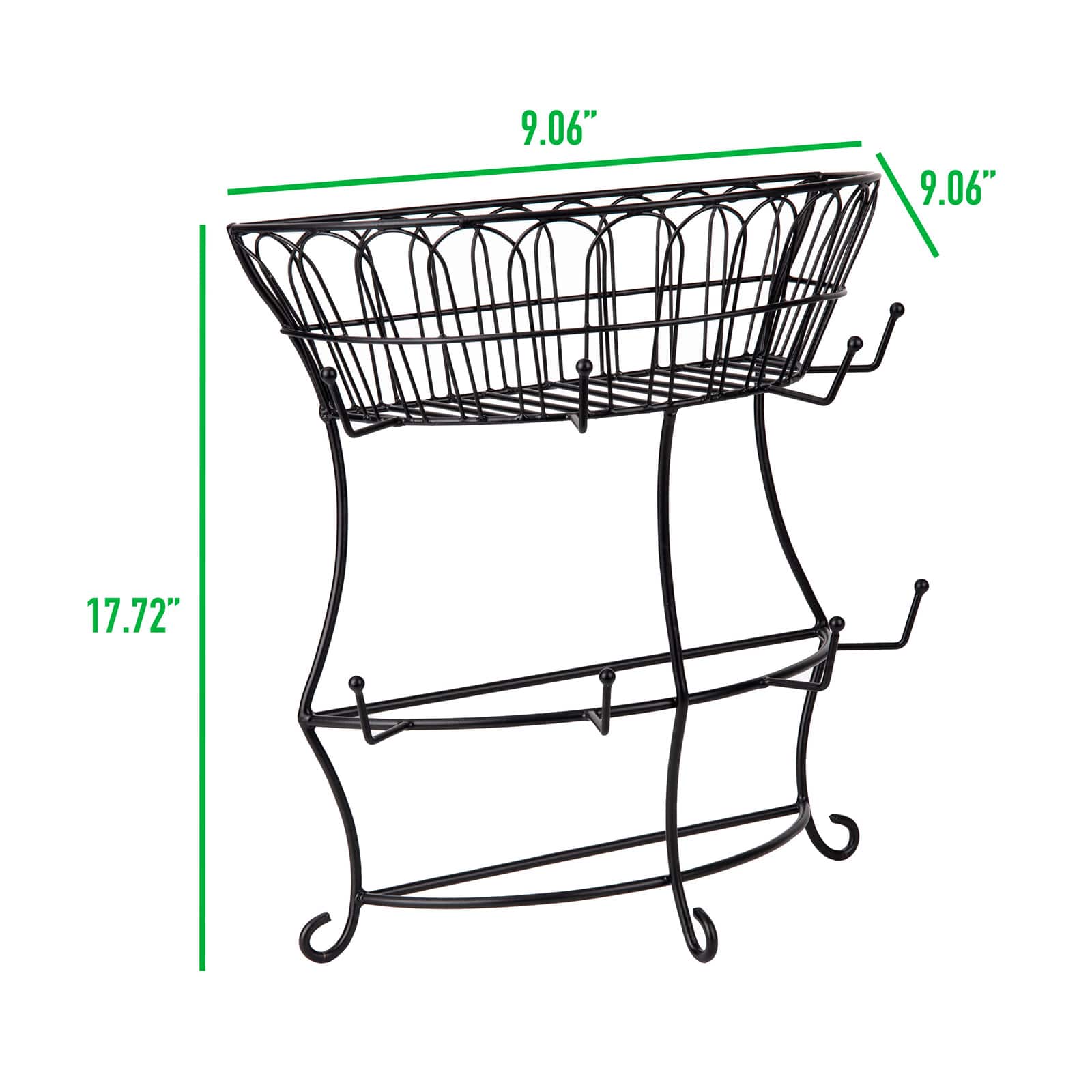 Mind Reader Black Metal Wire Cup Tree Countertop Mug Rack & Coffee Pod Storage