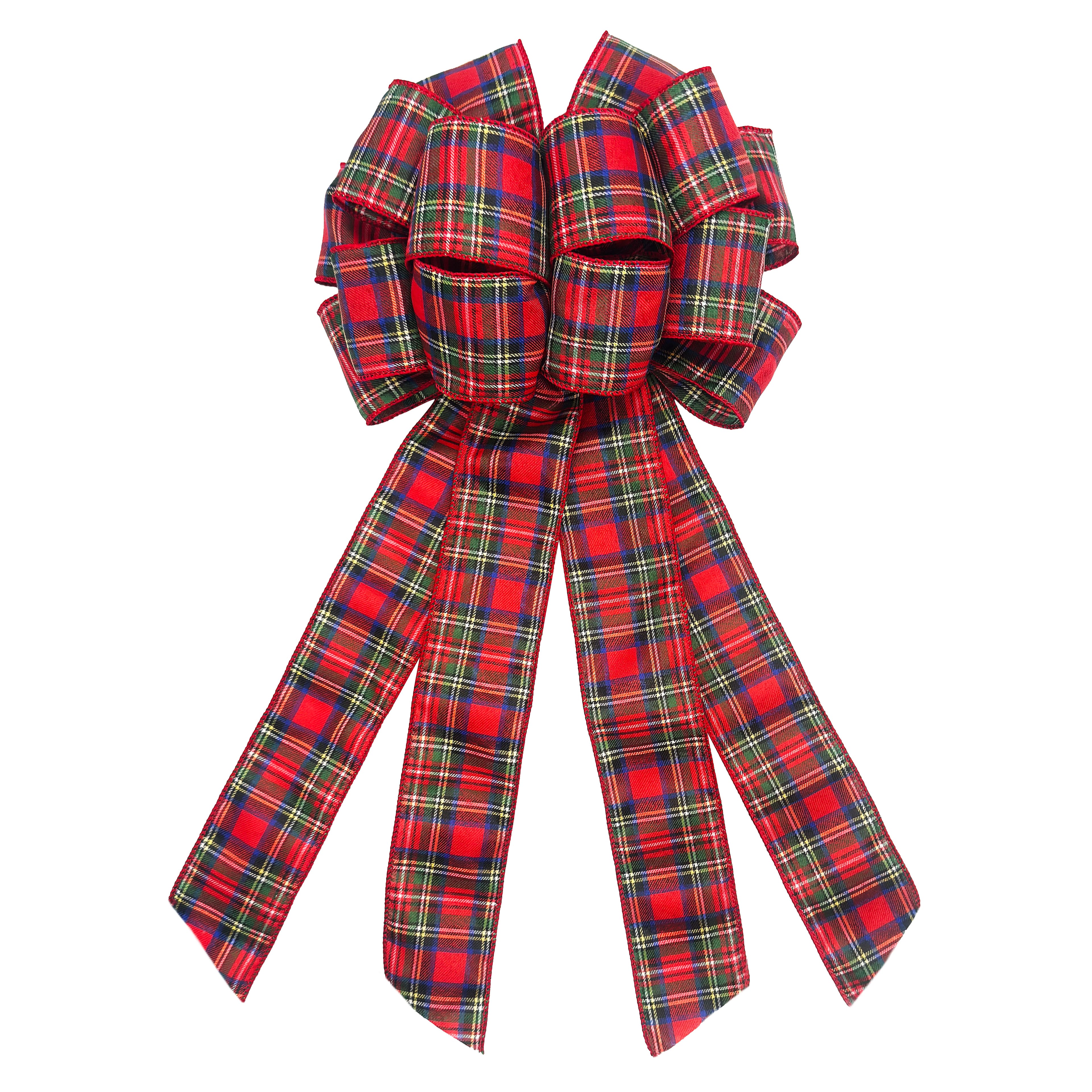 20.5" Red Tartan Plaid Tree Bow by Celebrate It®