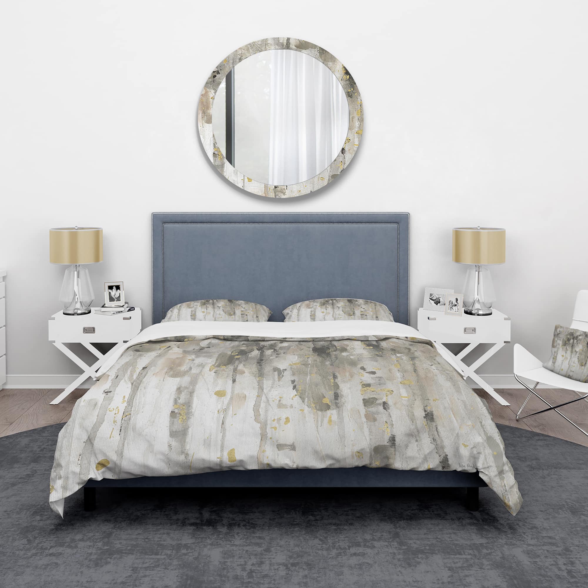 Designart &#x27;The Modern Grey Forest IV&#x27; Glam Bedding Set - Duvet Cover &#x26; Shams