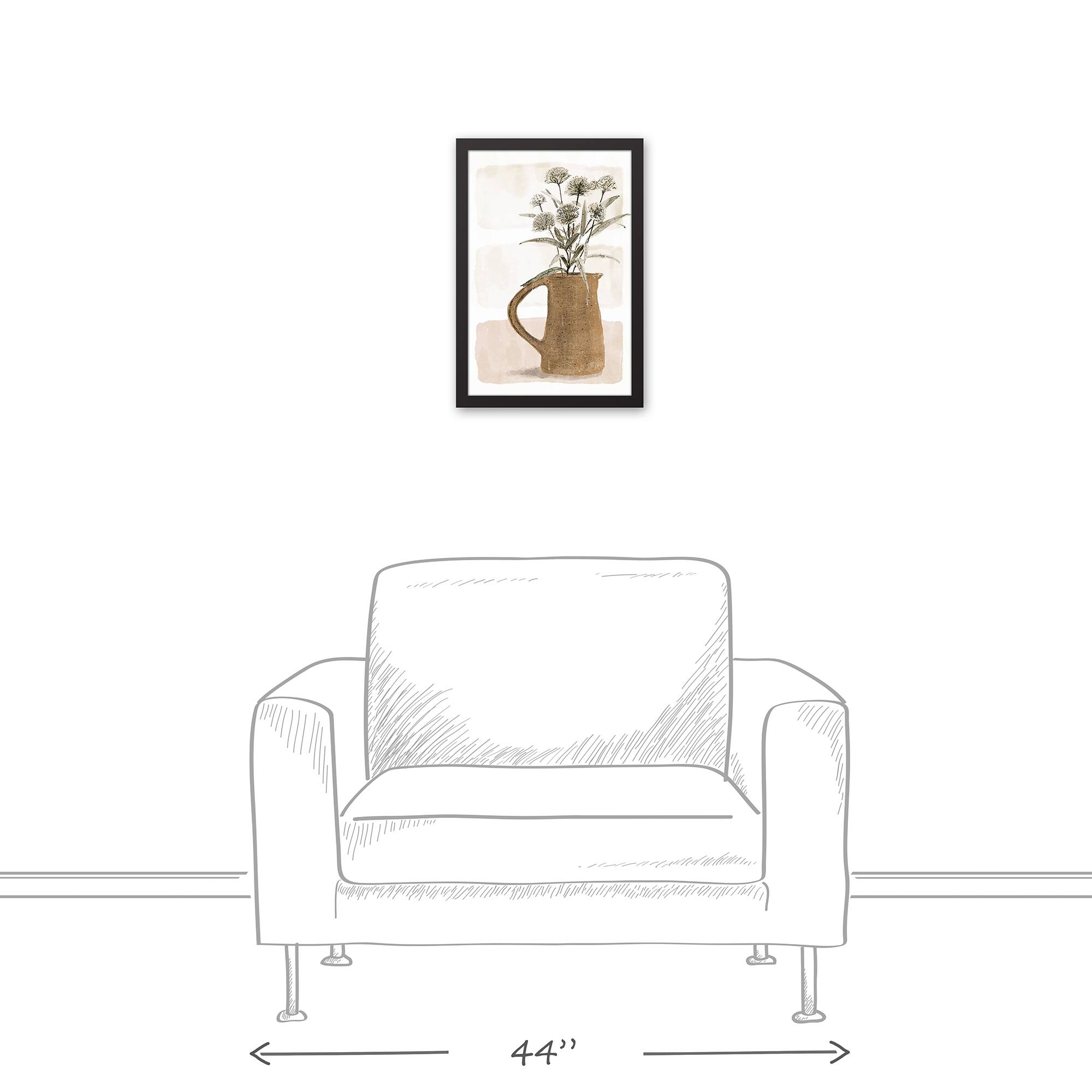 Terracotta Pitcher 12" x 18" Black Framed Canvas