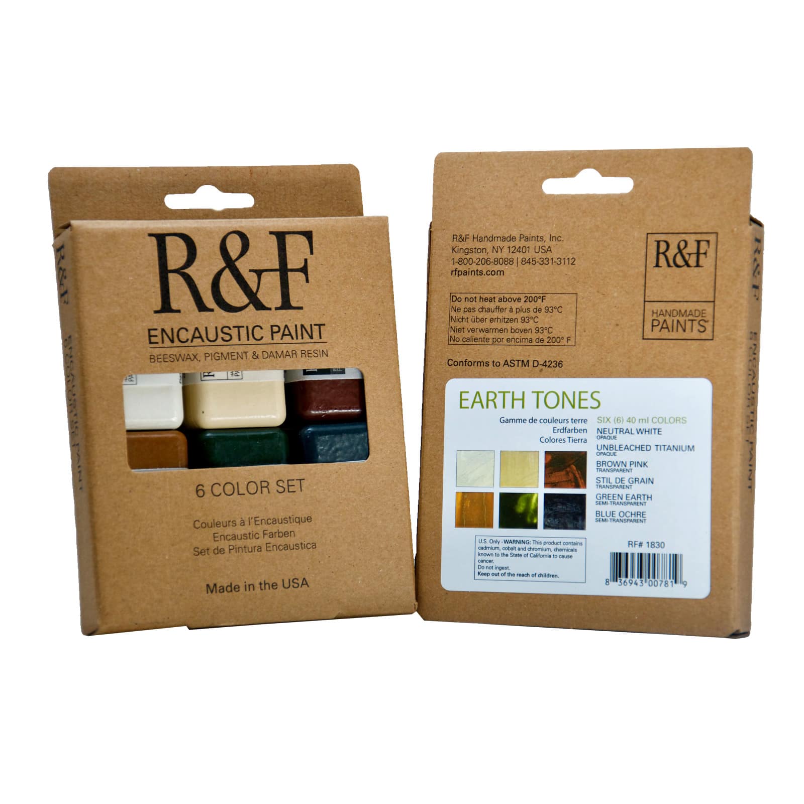 R&#x26;F&#xAE; Earth Tone 6 Color Encaustic Paint Cake Set