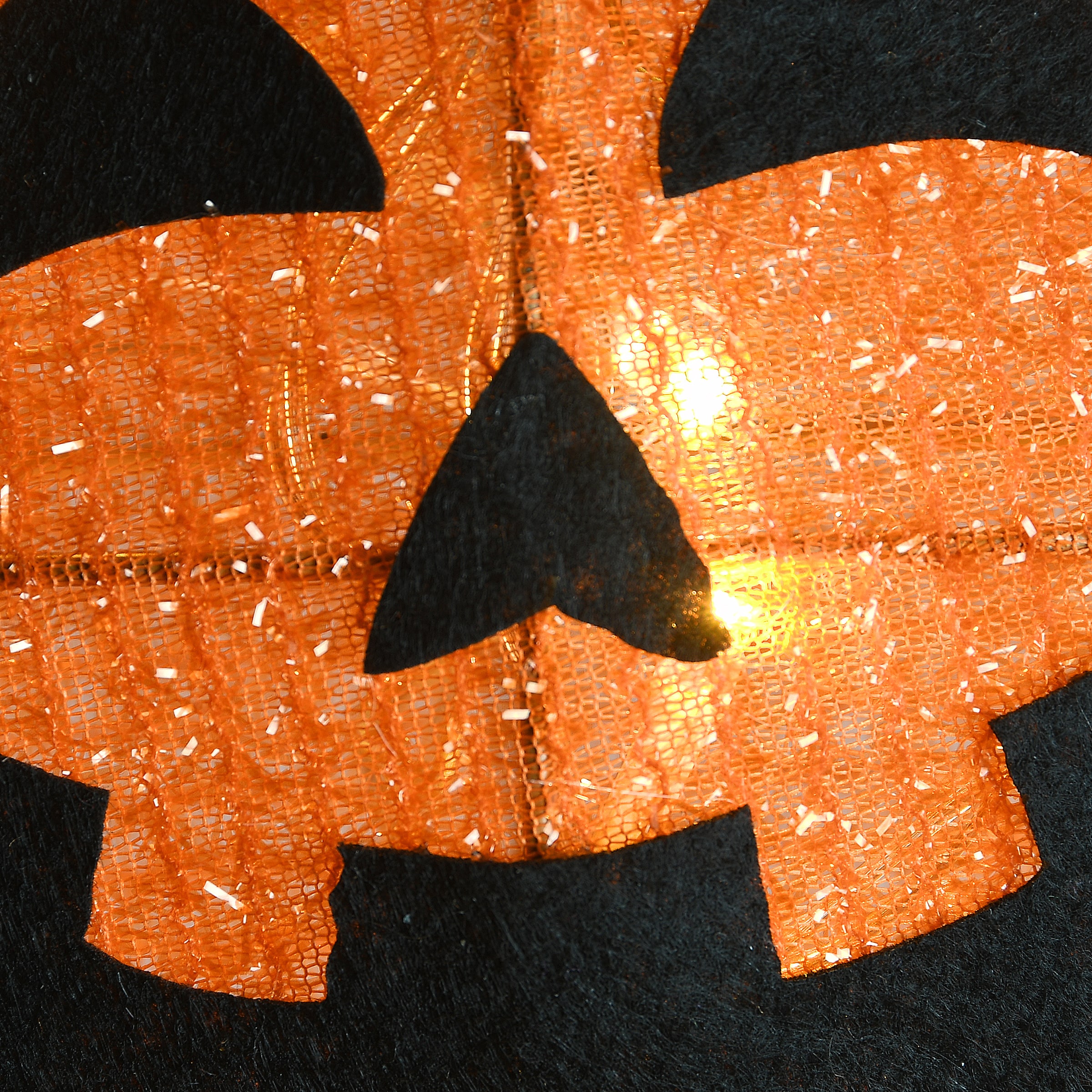 19" Orange LED Stacked Pumpkins with Witch Hat Halloween Decor