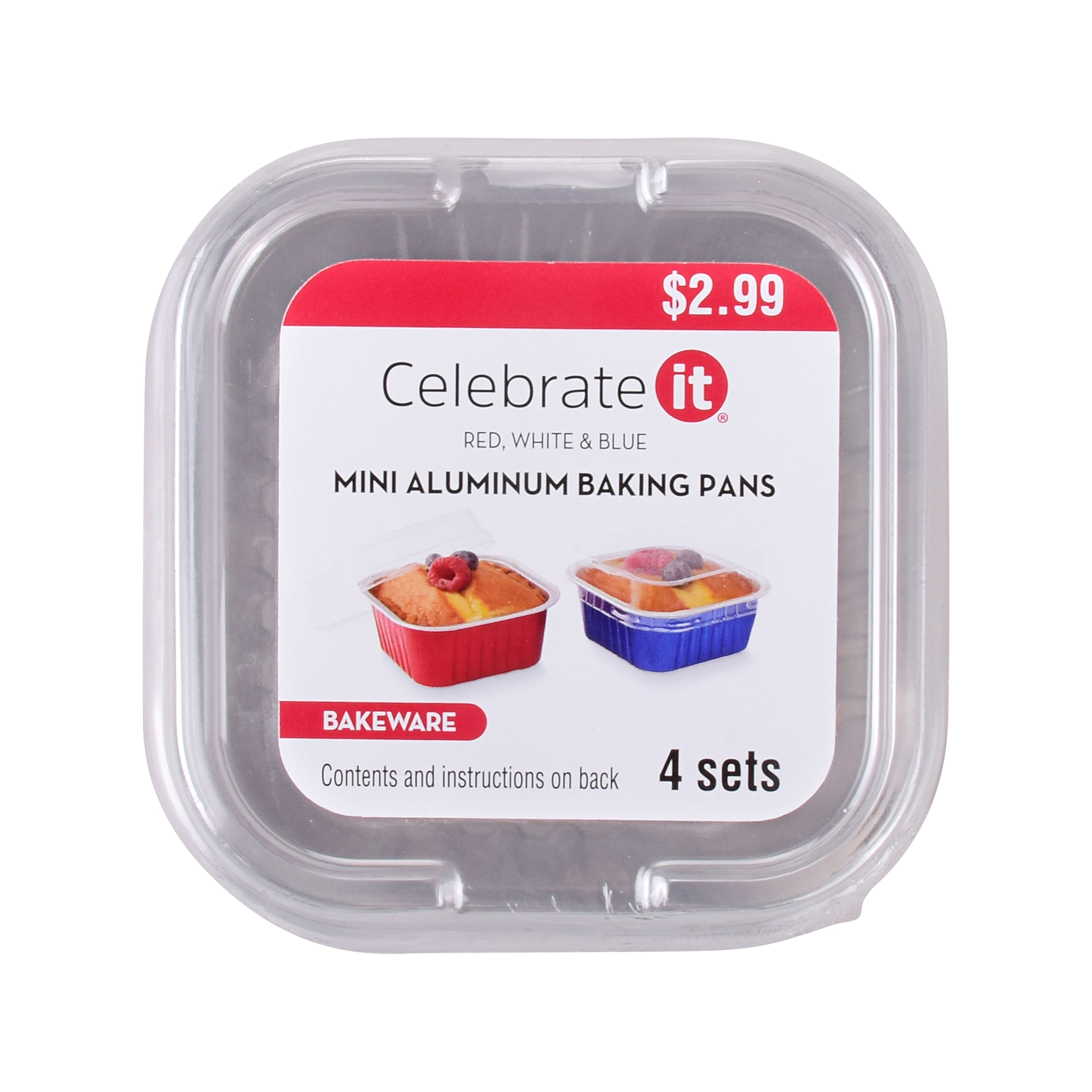 July 4th Mini Foil Pans by Celebrate It&#x2122; Red, White &#x26; Blue, 4ct.