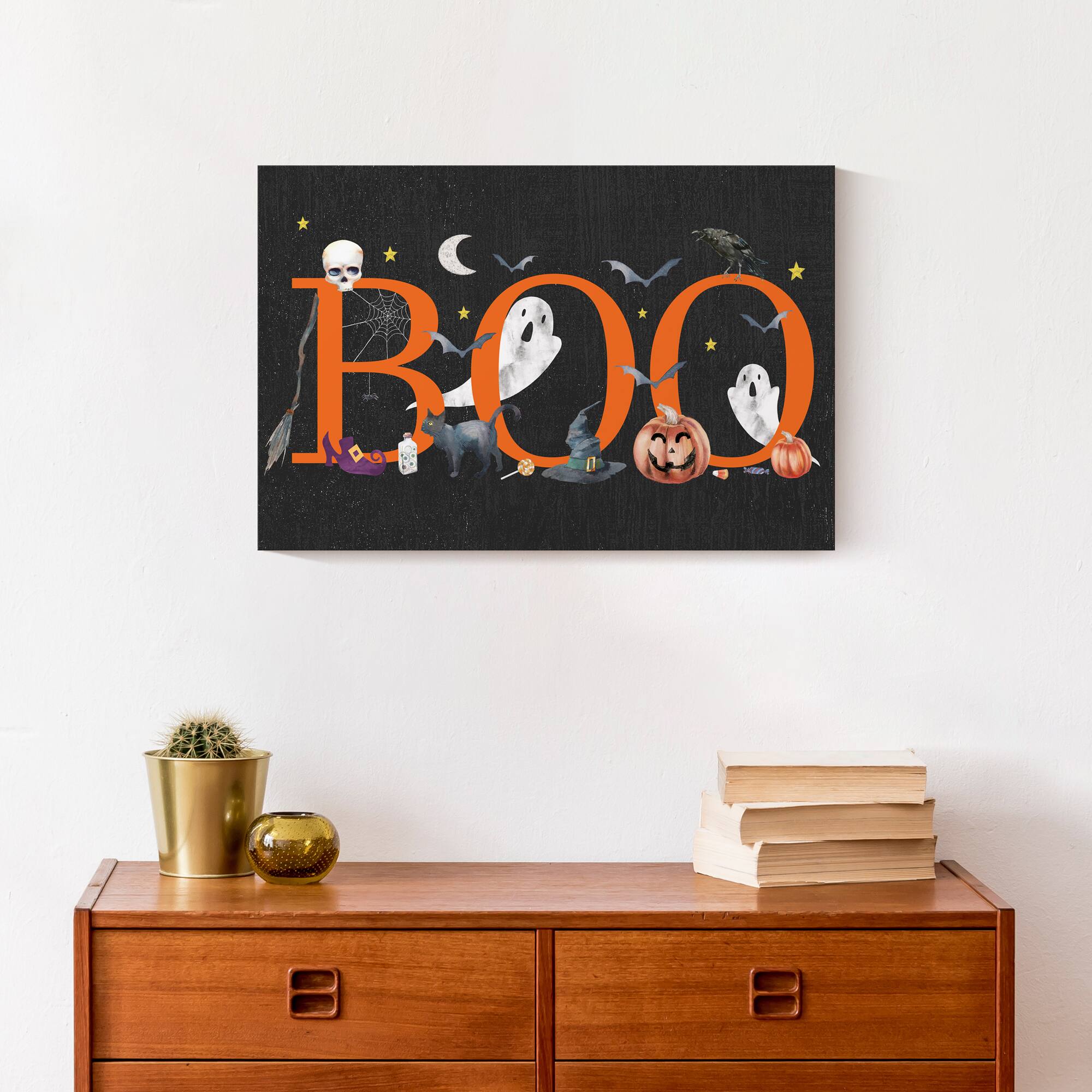 Boo Halloween Icons 18&#x22; x 12&#x27; Canvas Wall Art