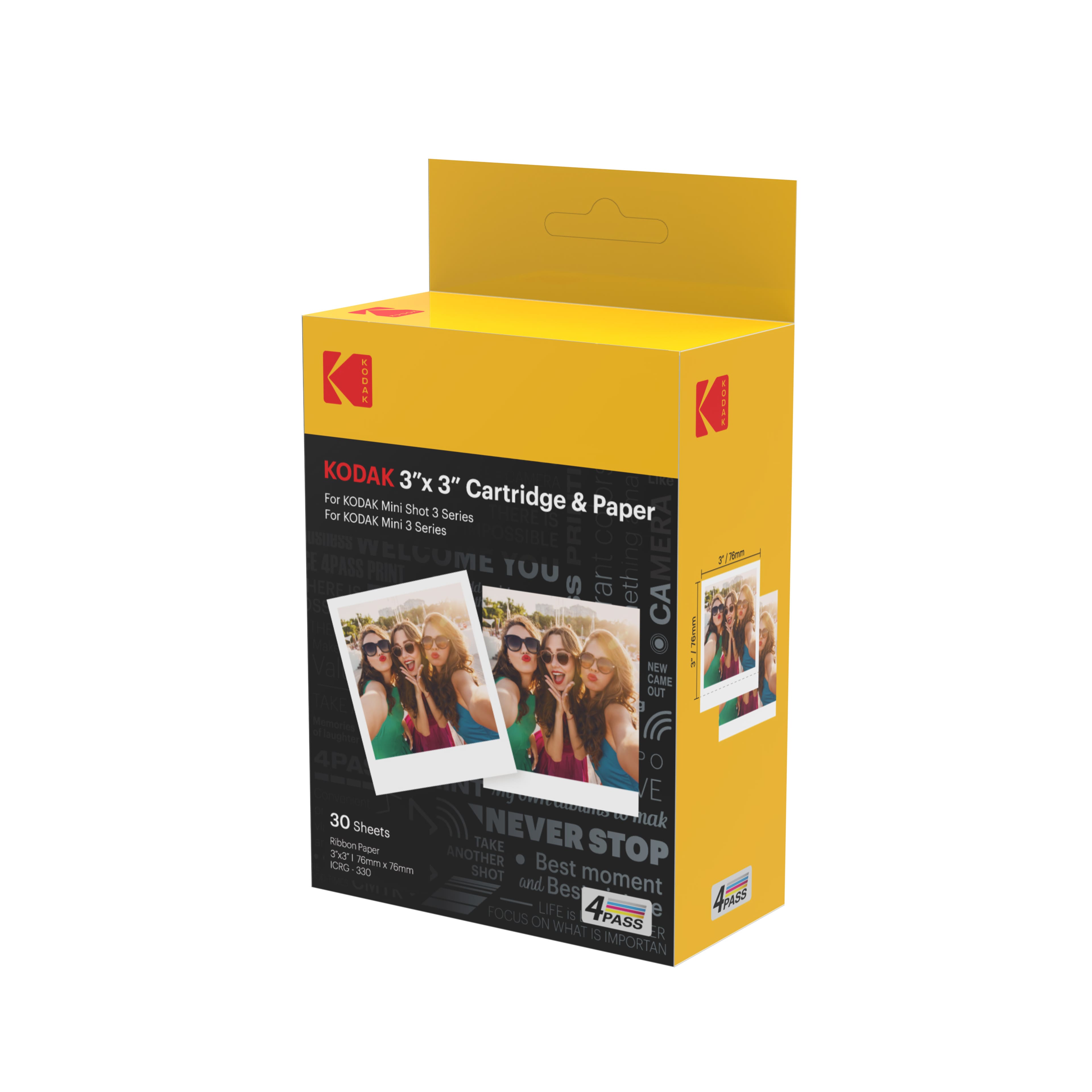 Kodak 300 Series 3&#x22; x 3&#x22; Photo Cartridge, 30 Sheets