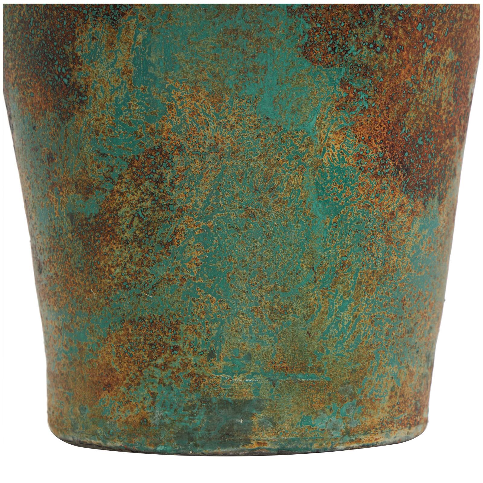 3ft. Green Ceramic Tall Distressed Antique Style Vase