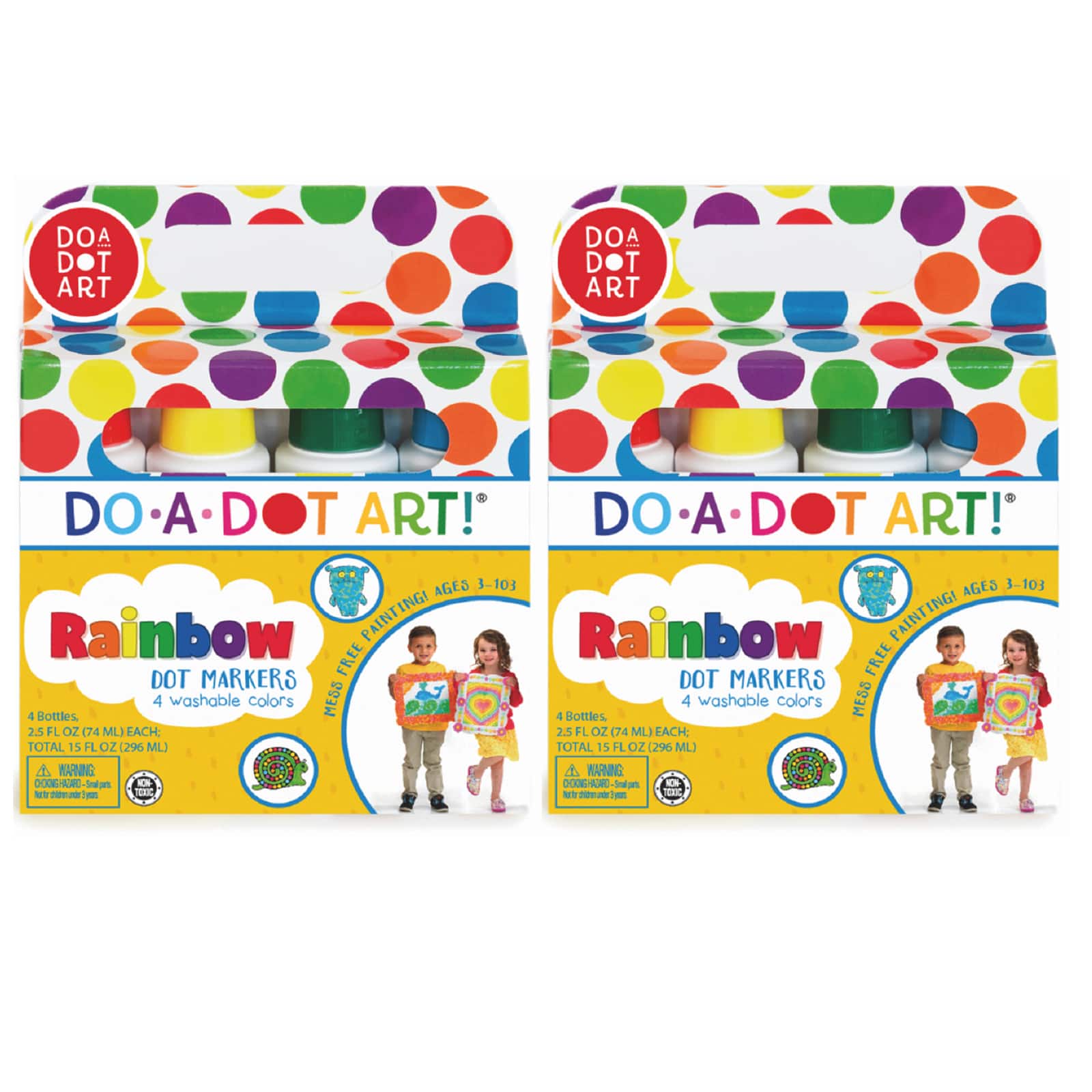 Do-A-Dot Art Washable Rainbow Dot Markers, 4 per Pack, 2 Packs