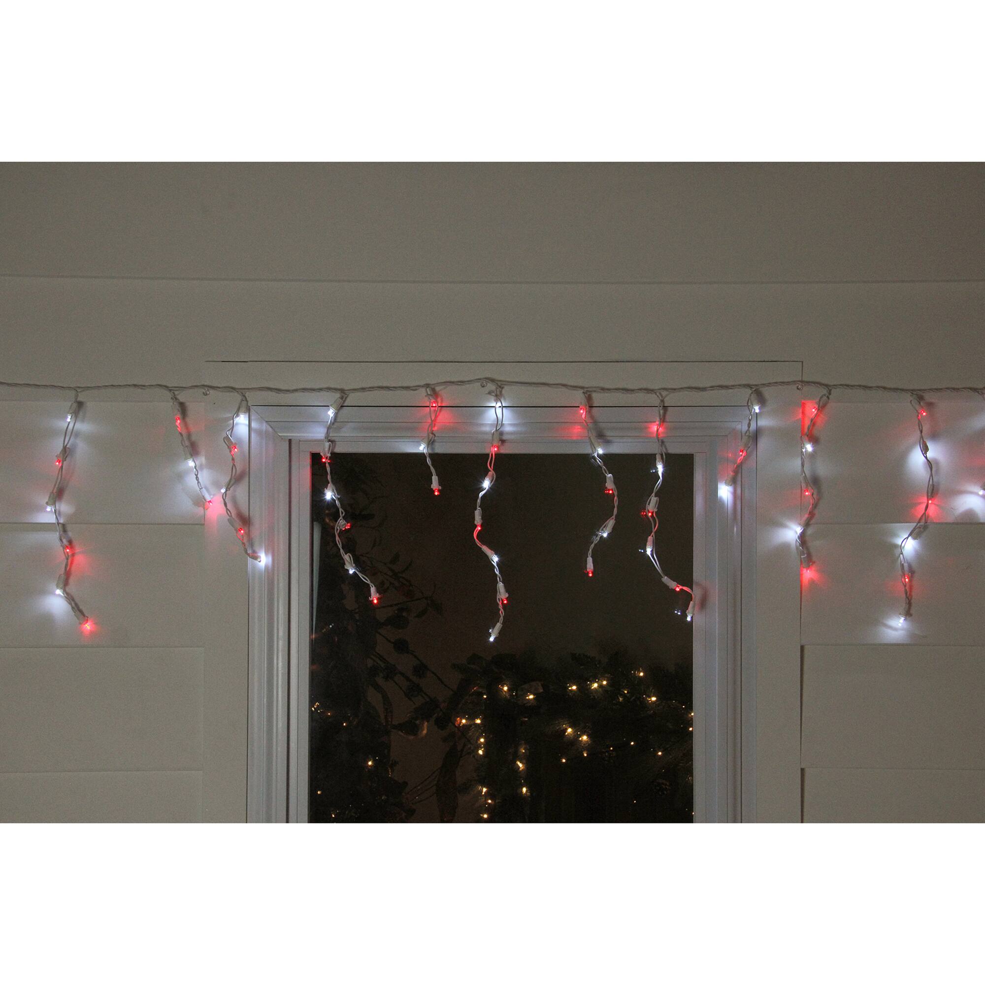 100ct. LED Wide Angle Icicle Christmas Lights With White Wire