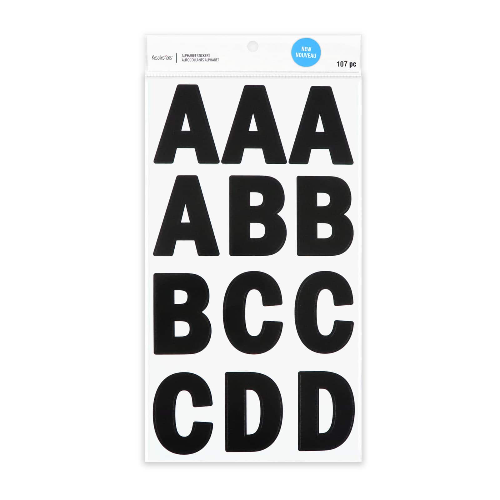 12 Pack: Black Alphabet Stickers by Recollections&#x2122;