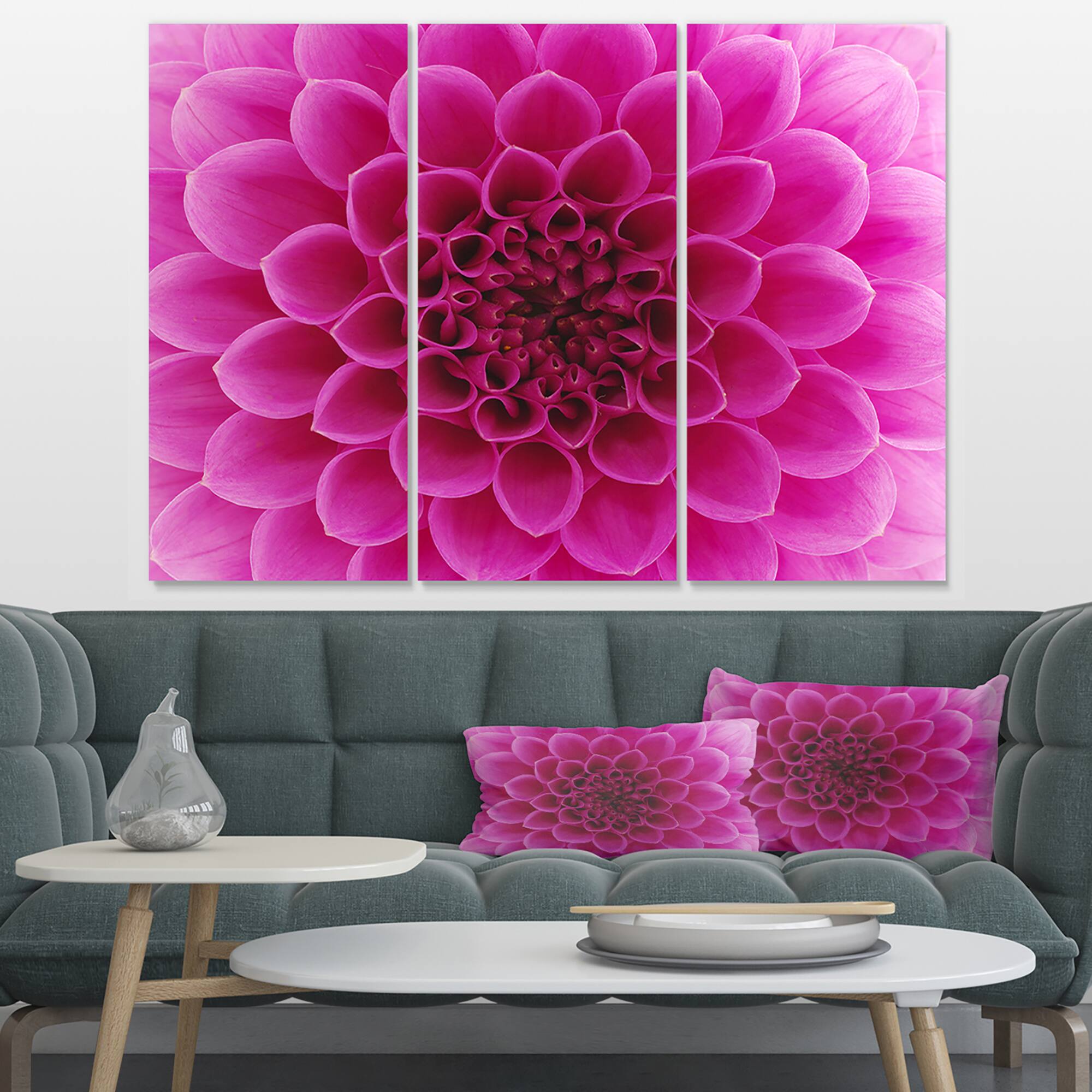 Designart - Dark Pink Abstract Flower Petals