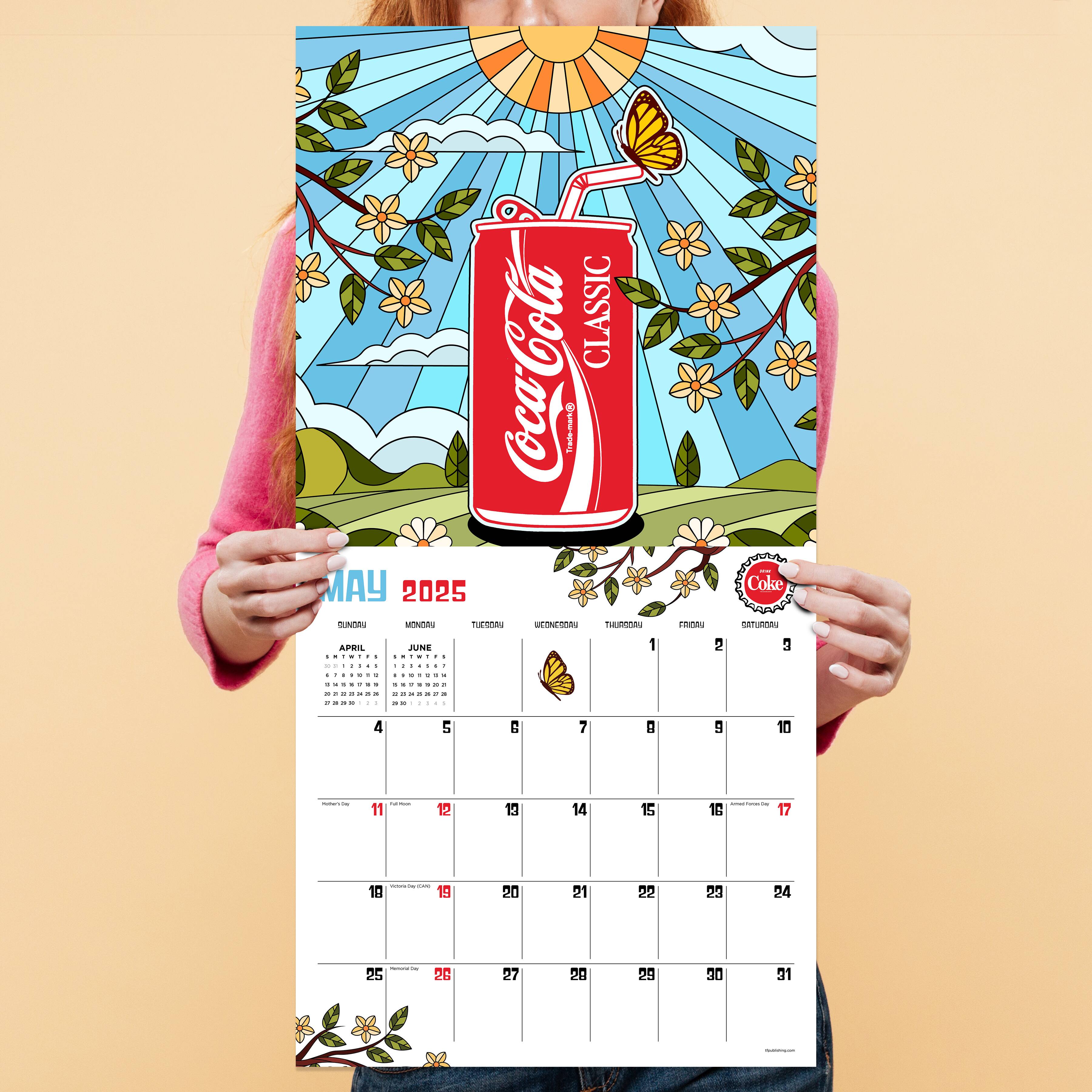 TF Publishing 2025 Coca-Cola: Retro &#x26; Refreshed! Wall Calendar