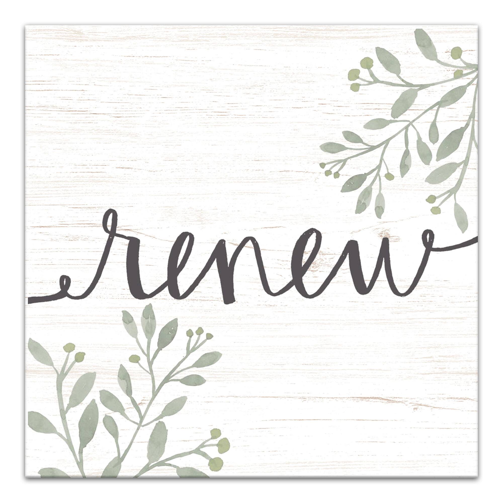 Renew Floral 12" x 12" Canvas Wall Art