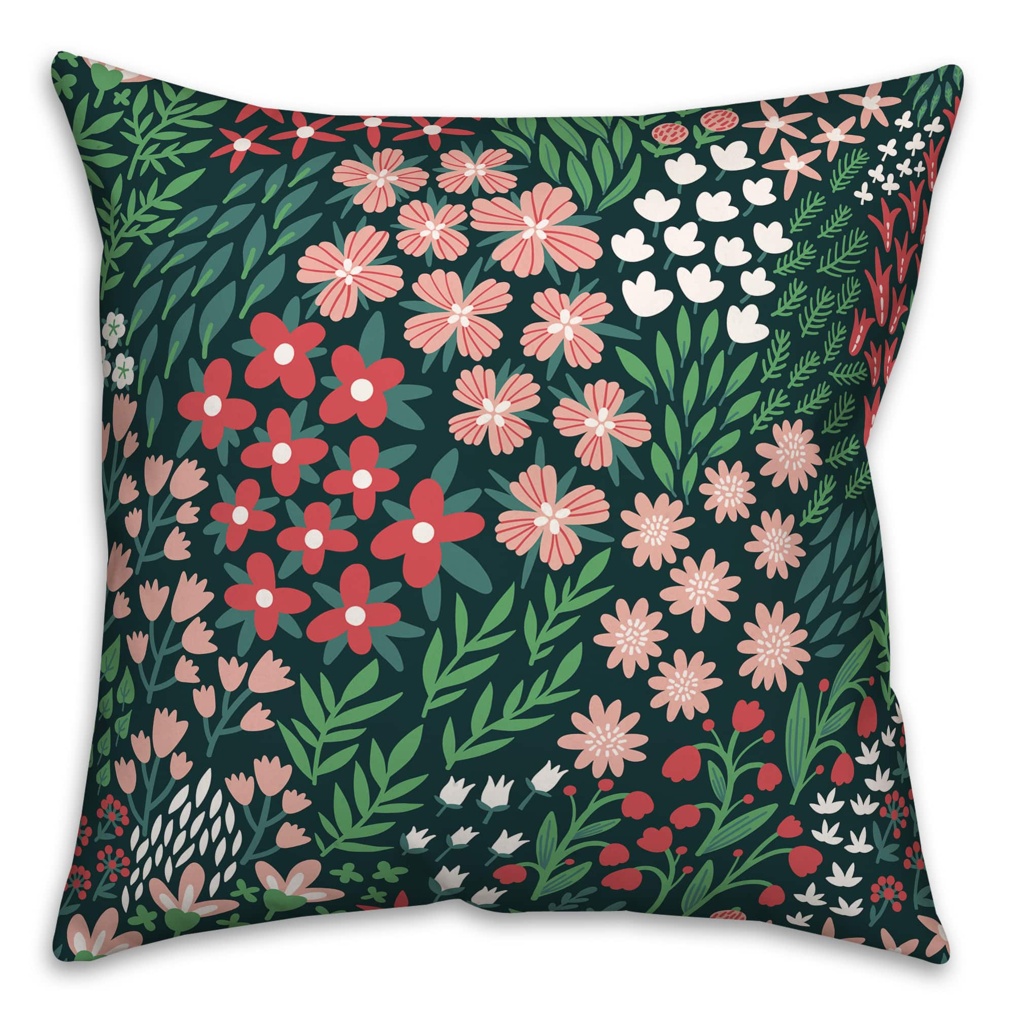 Floral Pattern Throw Pillow