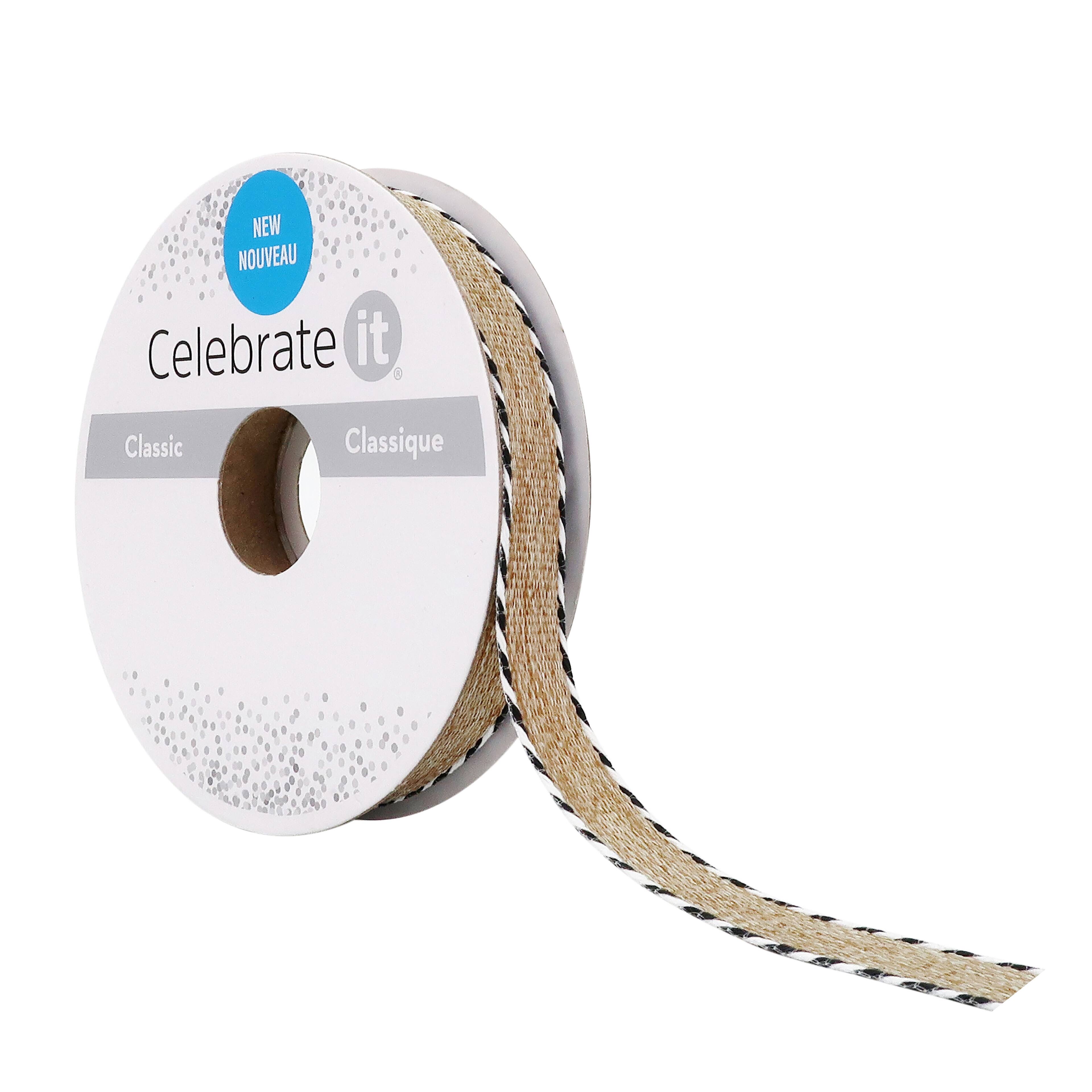 3/8&#x27;&#x27; x 7yd. Linen Twist Edge Ribbon by Celebrate It&#xAE;
