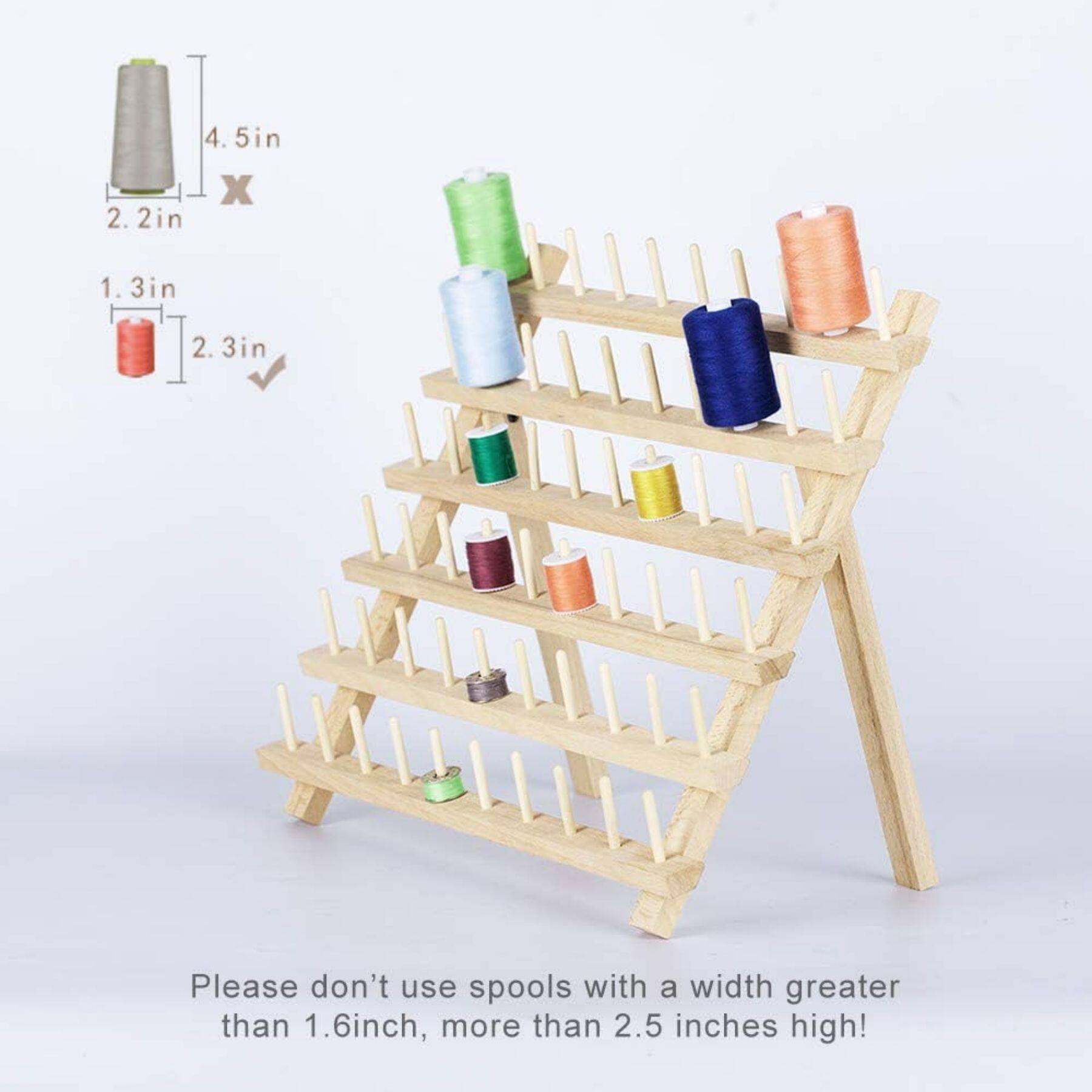 Sewing Thread Holder, 60 Spool Wooden Rack Organizer (15.7 x 12.6 x 4.9  In), PACK - King Soopers