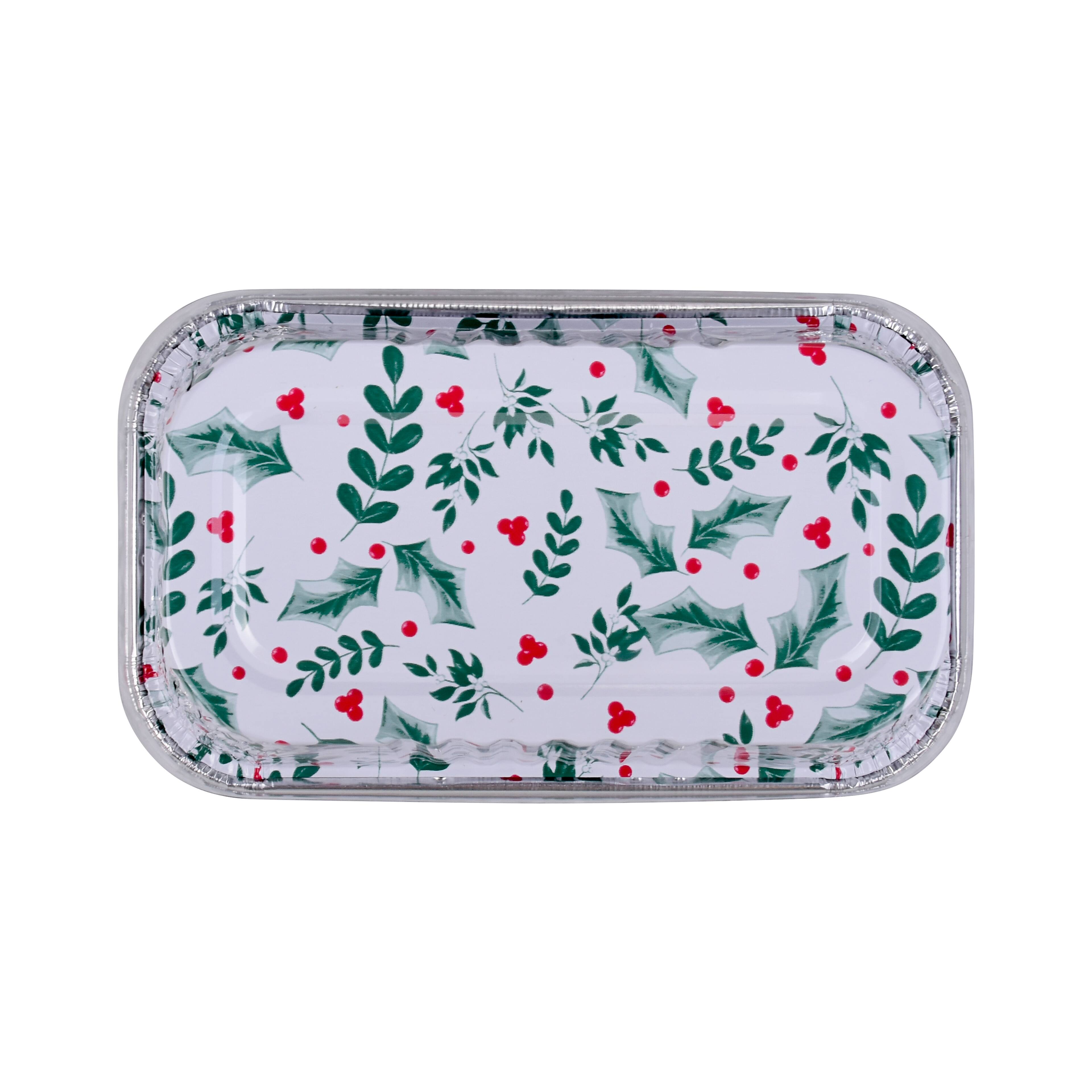 9 Christmas Holiday Stripes Disposable Foil Baking Pans by Celebrate It™,  2ct.