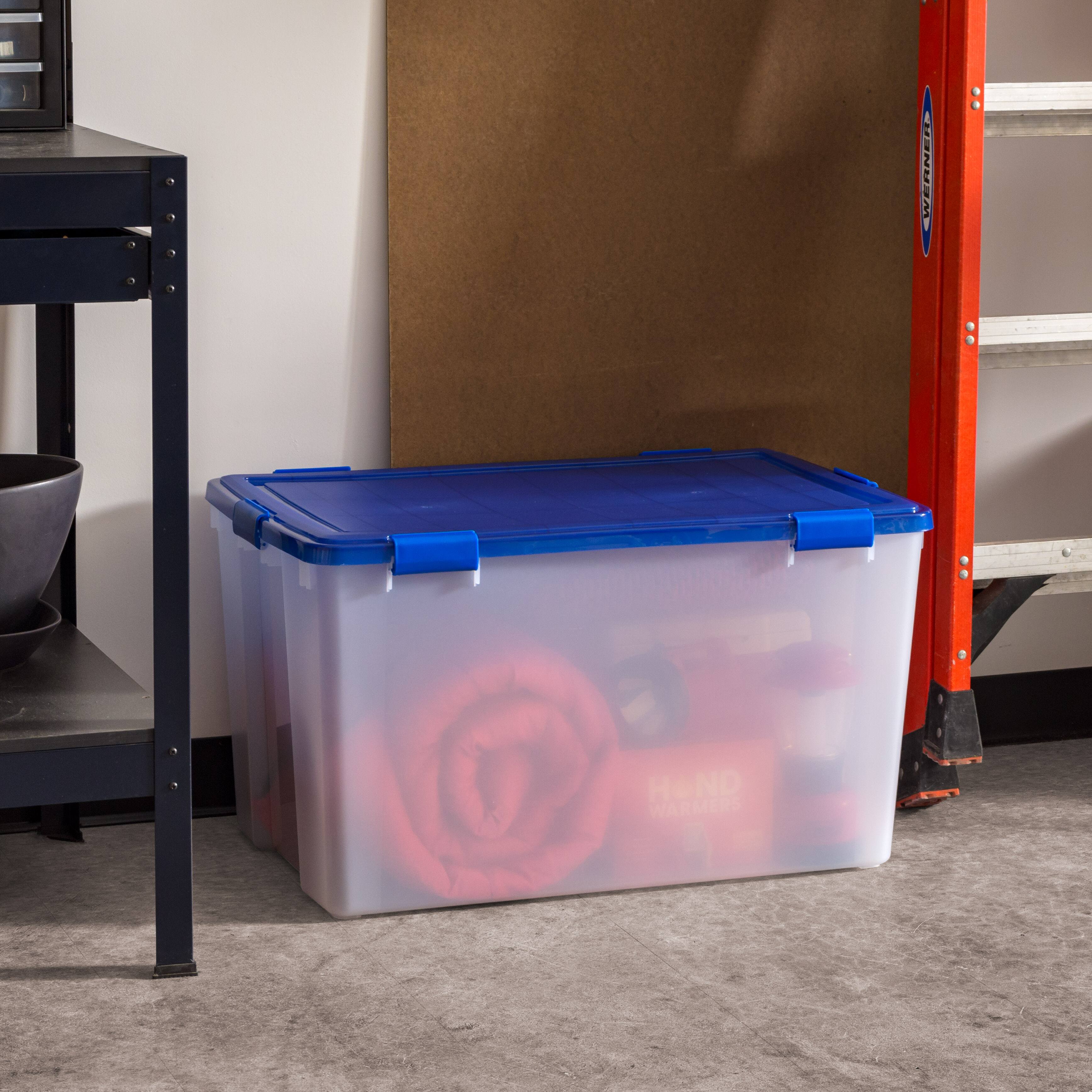 IRIS&#xAE; 156qt. Clear Ultimate Box with Blue Buckle Lid