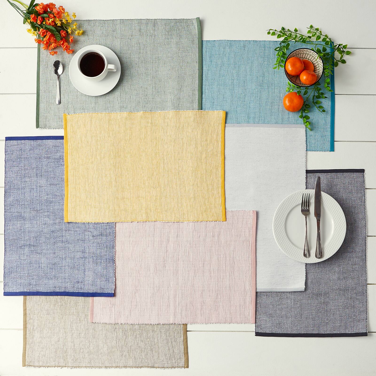 DII&#xAE; Eco-Friendly Fine Ribbed Placemats, 6ct.