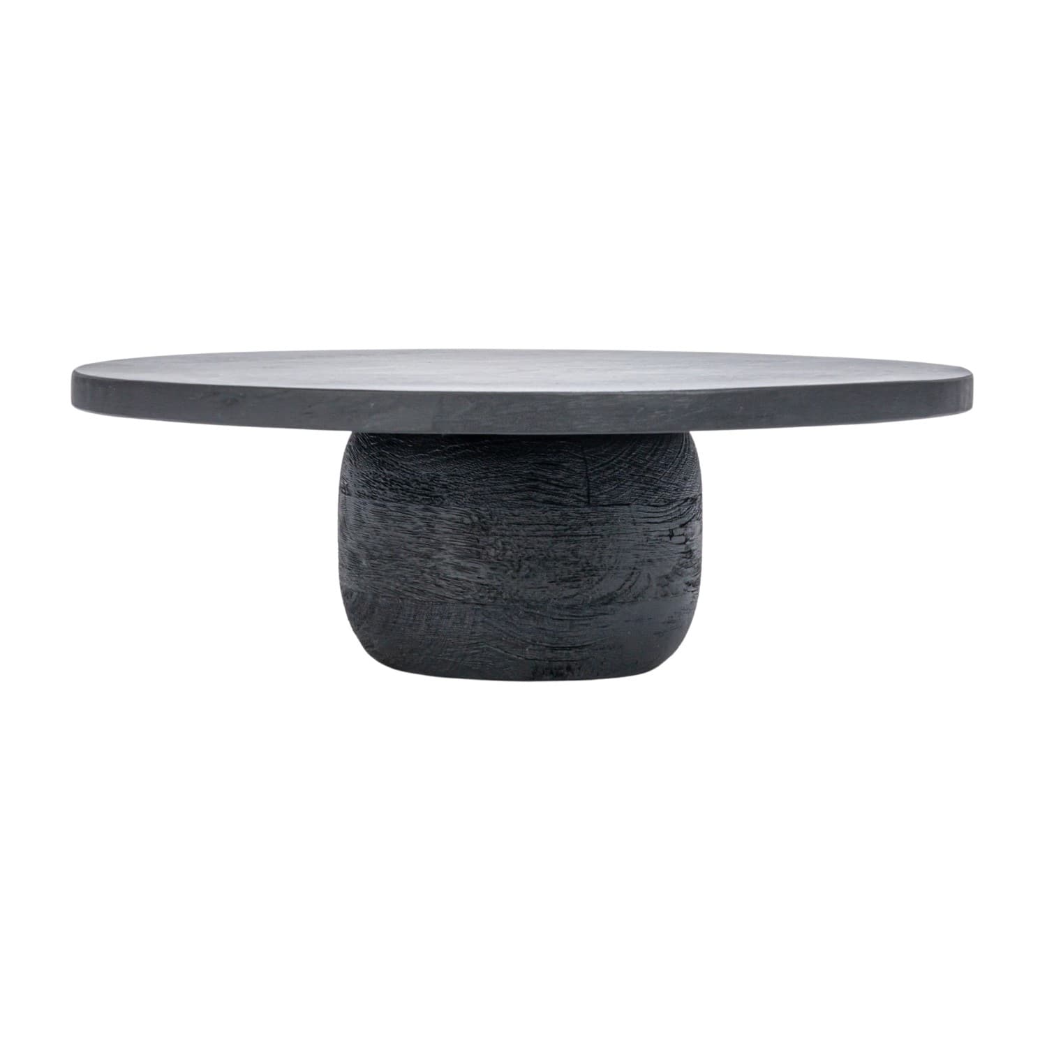 Hello Honey&#xAE; 15&#x22; Black Round Mango Wood Pedestal